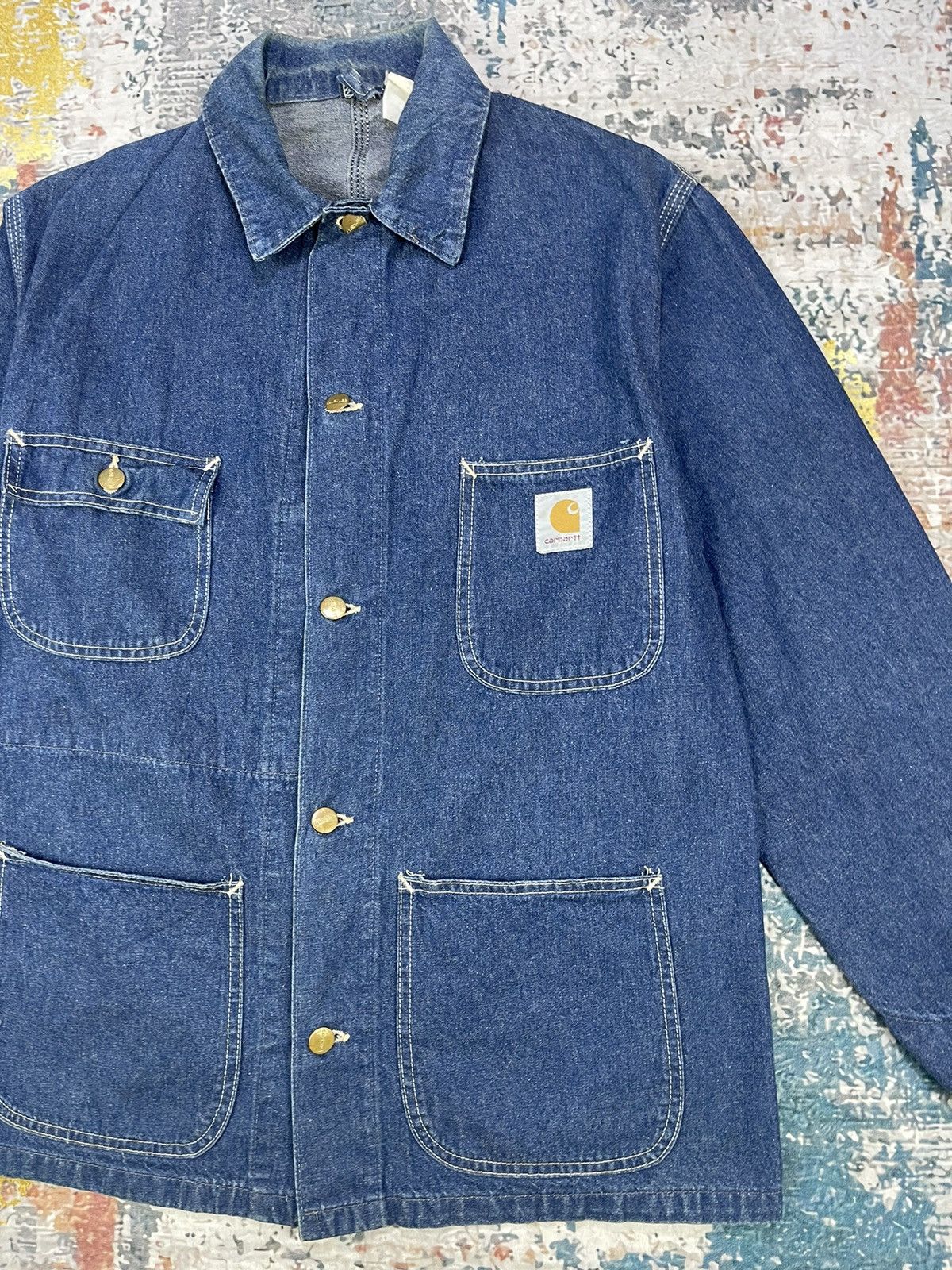 Carhartt Vtg 90s Carhartt Denim 5 Pocket Denim Chore Jackets Size US M / EU 48-50 / 2 - 3 Thumbnail