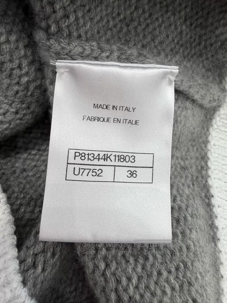 Chanel Chanel Gray and white fake two-piece cashmere cardigan jac Size XS / US 0-2 / IT 36-38 - 5 Thumbnail