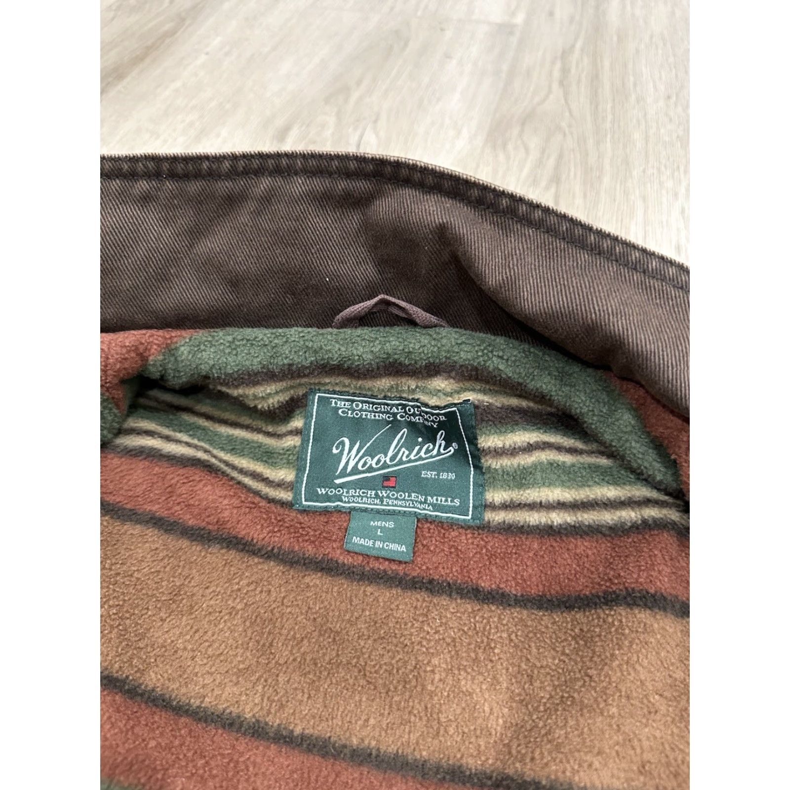 Vintage VINTAGE Woolrich Vest Canvas Brown Large Mens Full Zip Lined Fleece Pockets Casual Workwear Outdoor Western Hunting Utility Size US L / EU 52-54 / 3 - 5 Thumbnail