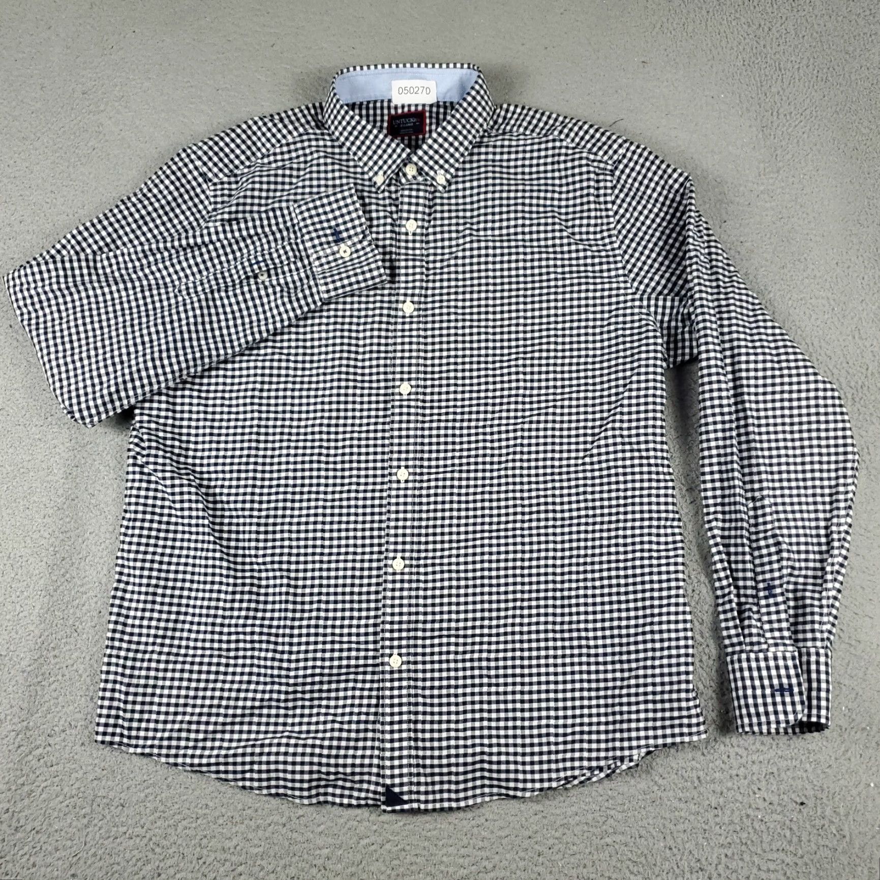 UNTUCKit UNTUCKit Blue Check Button-Up Shirt Men's XL Long Sleeve Classic Casual Size US XL / EU 56 / 4 - 2 Thumbnail