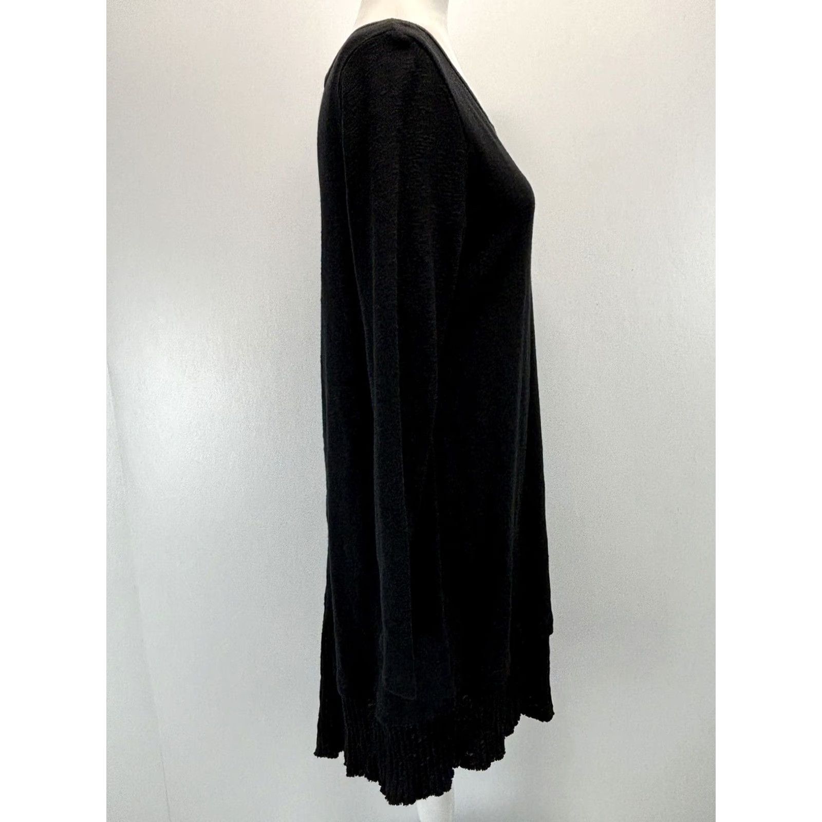 Vintage Chalet Et Ceci Black Dress Womens S Shift Long Sleeve Lagenlook Boho Comfort Layered Solid US Size S / US 4 / IT 40 - 4 Thumbnail