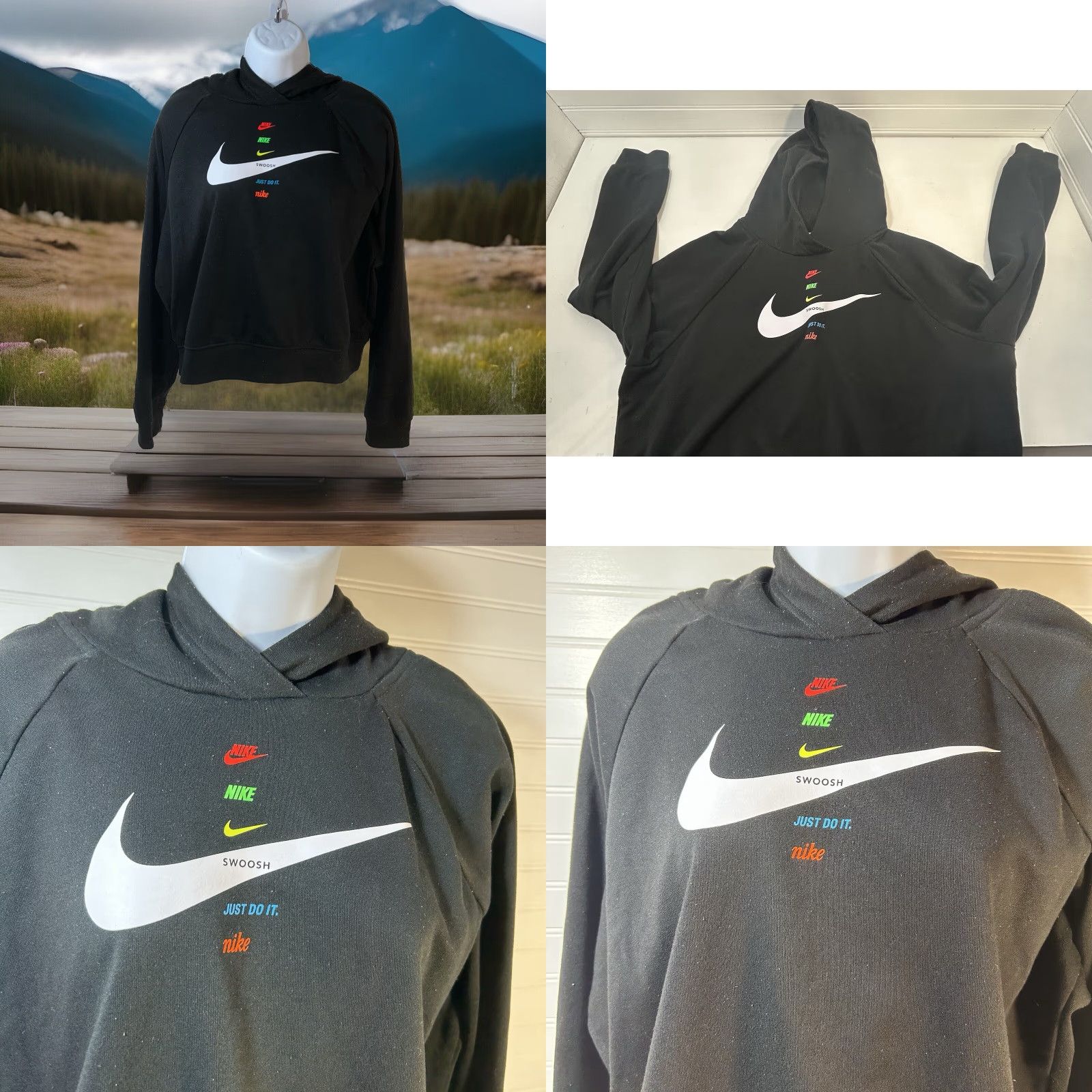 Nike Nike Fleece Hoodie Cropped Women M Black Center Swoosh DJ1123-011 Size M / US 6-8 / IT 42-44 - 11 Thumbnail