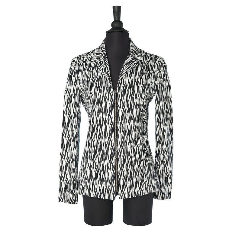 Versus Versace Vintage Gianni Versace Versus Zebra Printed Blazer Jacket Size M / US 6-8 / IT 42-44 - 2 Thumbnail