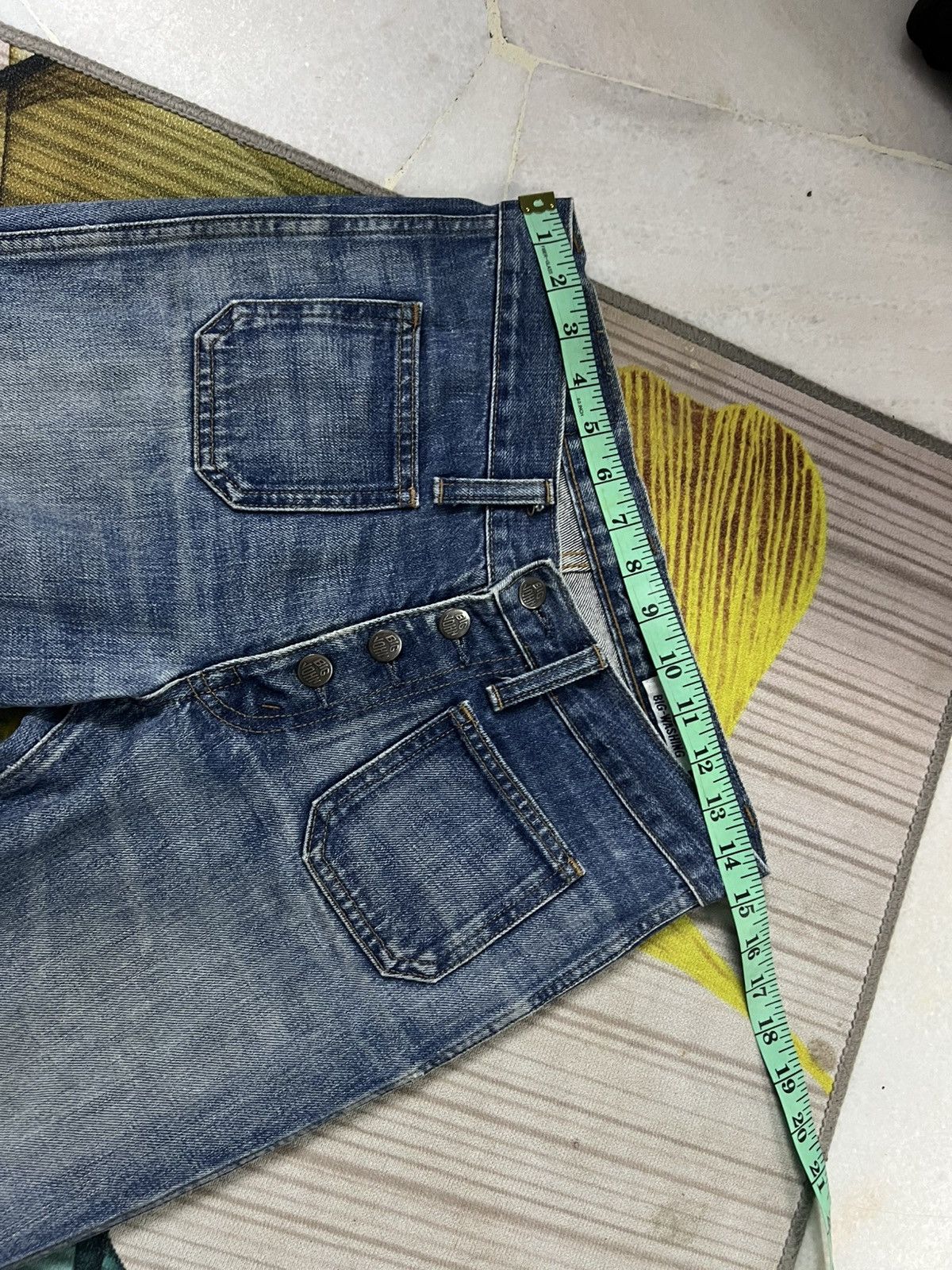 Japanese Brand 💥Flare💥Vintage Big John Bush Pants Bell Bottom Distress Jean Size US 29 - 3 Thumbnail