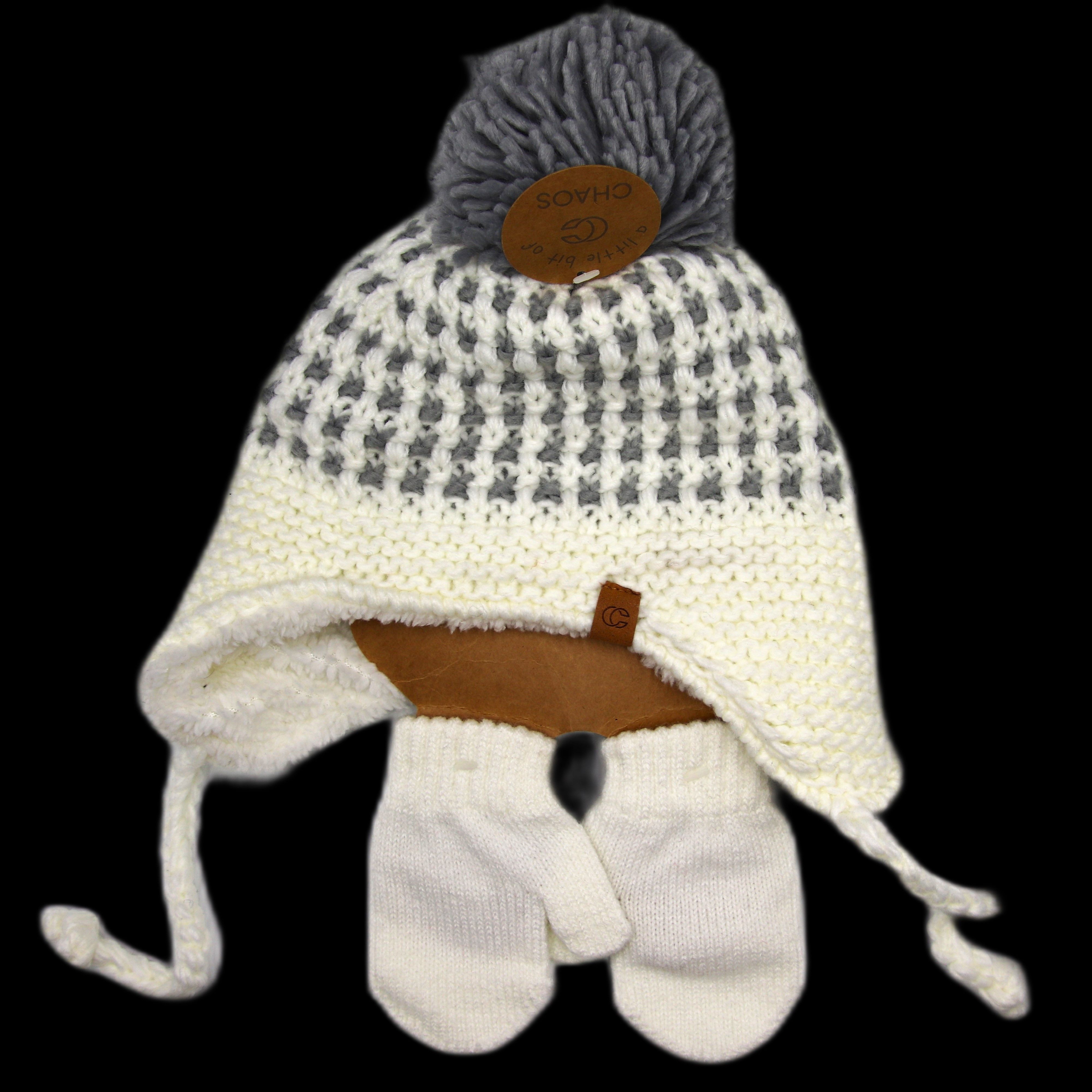 Other Chaos Kid Junior Beanie White Grey Size ONE SIZE - 1 Thumbnail