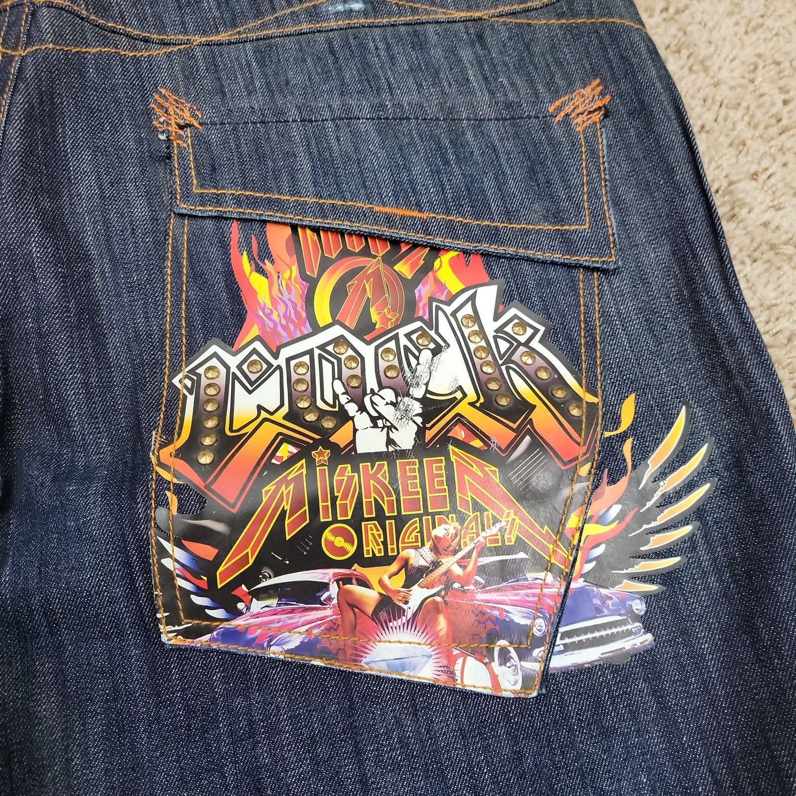 Vintage Vintage Miskeen Baggy Jeans 42x32 Rock Roll Skater Rap Y2K Size US 42 / EU 58 - 3 Thumbnail