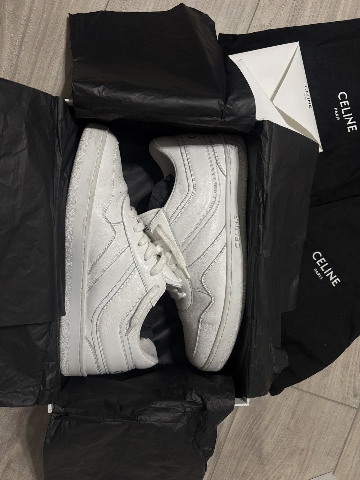 Celine Celine Trainer Low Lace-Up Sneaker in Calfskin Size US 8.5 / EU 41-42 - 2 Thumbnail