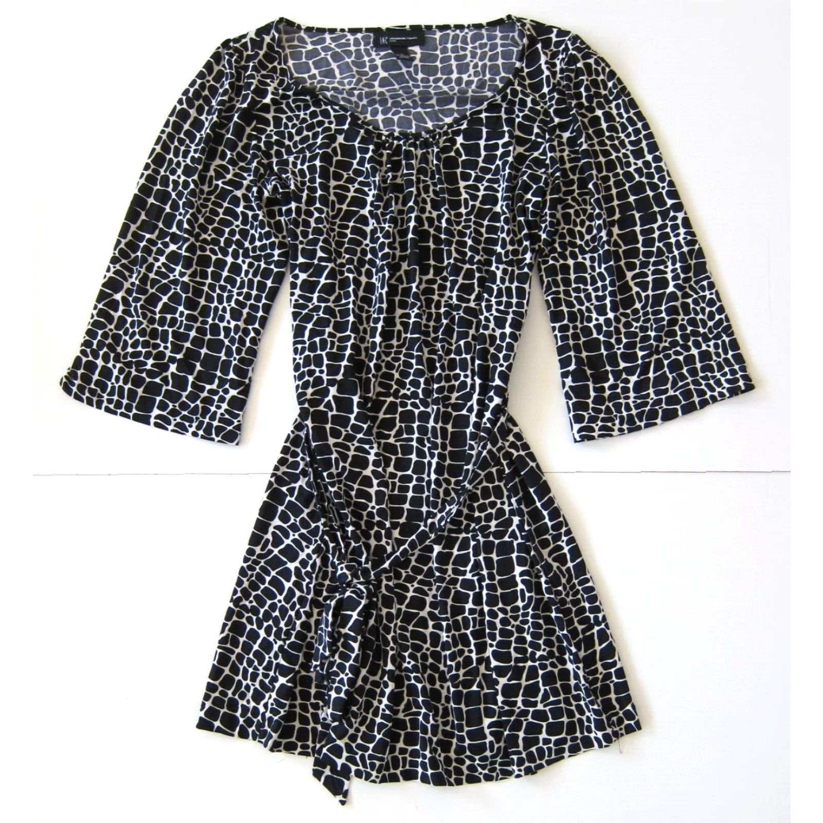 Vintage INC International Concepts Polka Dot Stretch Shift Dress PM Size M / US 6-8 / IT 42-44 - 2 Thumbnail