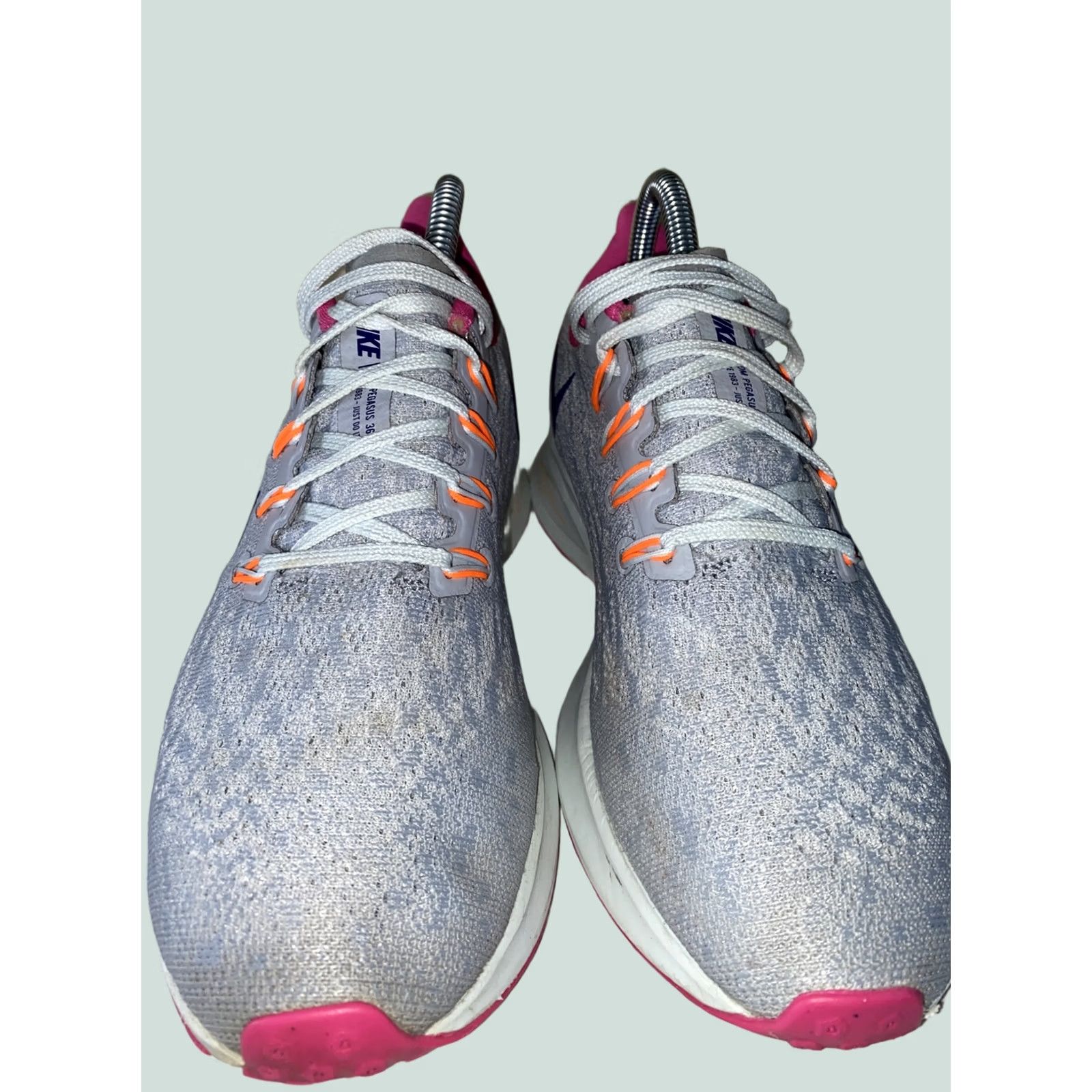 Nike VINTAGE? No. Women’s Nike Zoom Pegasus Sneaker, Nike Zoom, size 8, Gray/Pink/Purple/Orange, Women, 8, Nike Zoom Pegasus, athletic shoe Size US 8 / IT 38 - 1 Thumbnail