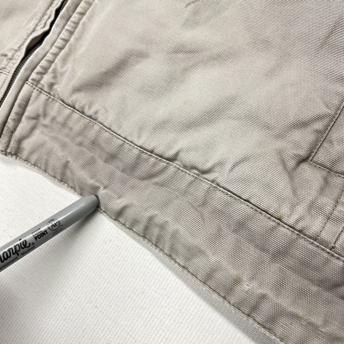 VTG LL Bean Jacket Beige Bomber Chore Canvas Full Zip