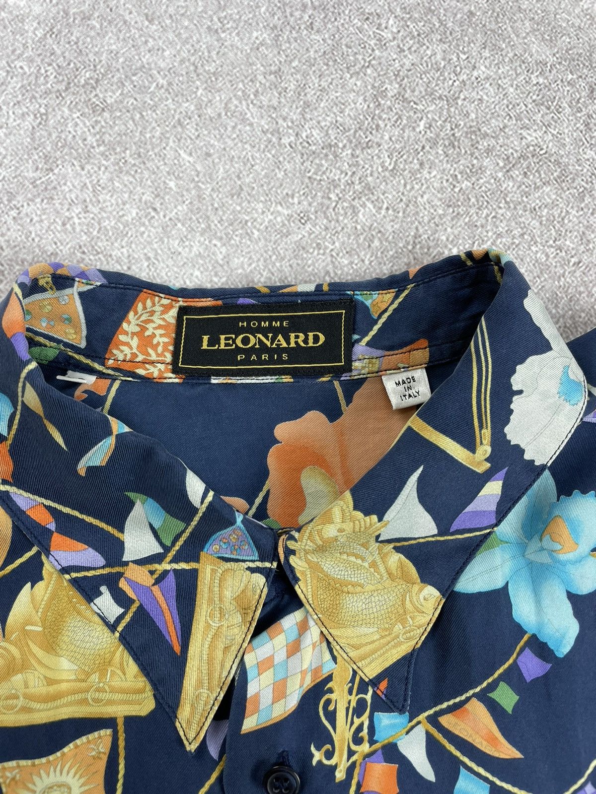 Leonard Paris × Vintage Leonard Paris Vintage Printed Silk Shirt Size US XXL / EU 58 / 5 - 5 Thumbnail