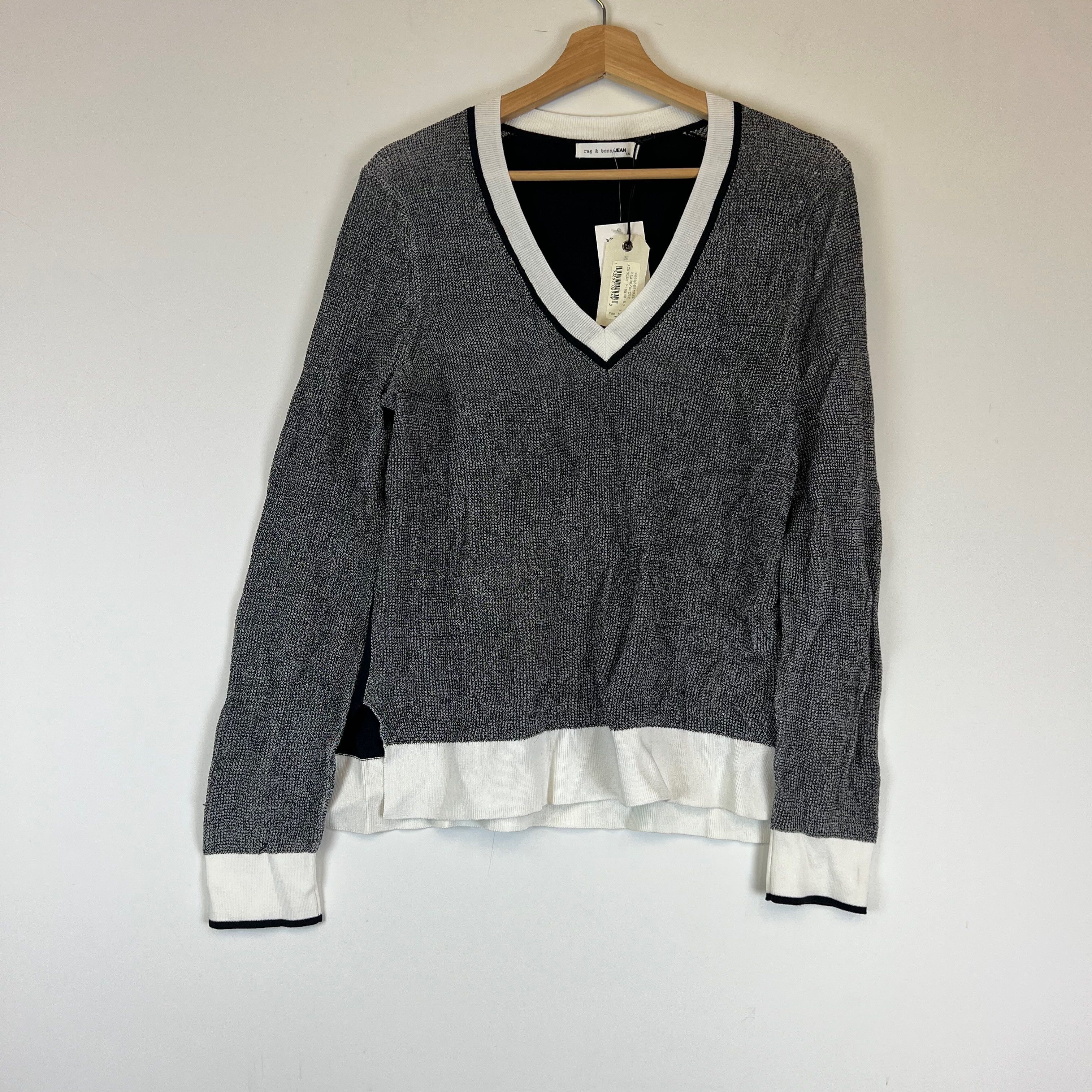 Rag & Bone NEW Rag & Bone Ainsley V Neck Cotton Size L / US 10 / IT 46 - 1 Thumbnail