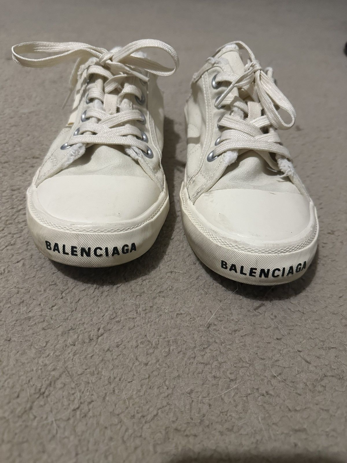 Balenciaga Balenciaga Paris Sneaker Mules - Cream Canvas (Size EU 39) Size US 9 / EU 42 - 2 Thumbnail