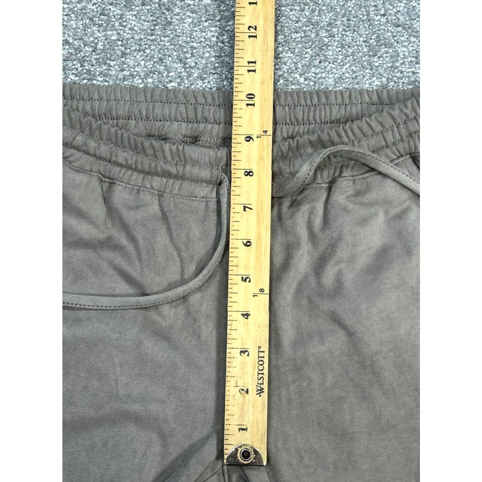 Zara VINTAGE Zara Joggers Womens XS Taupe Faux Suede Drawstring New * Size 26" / US 2 / IT 38 - 5 Thumbnail