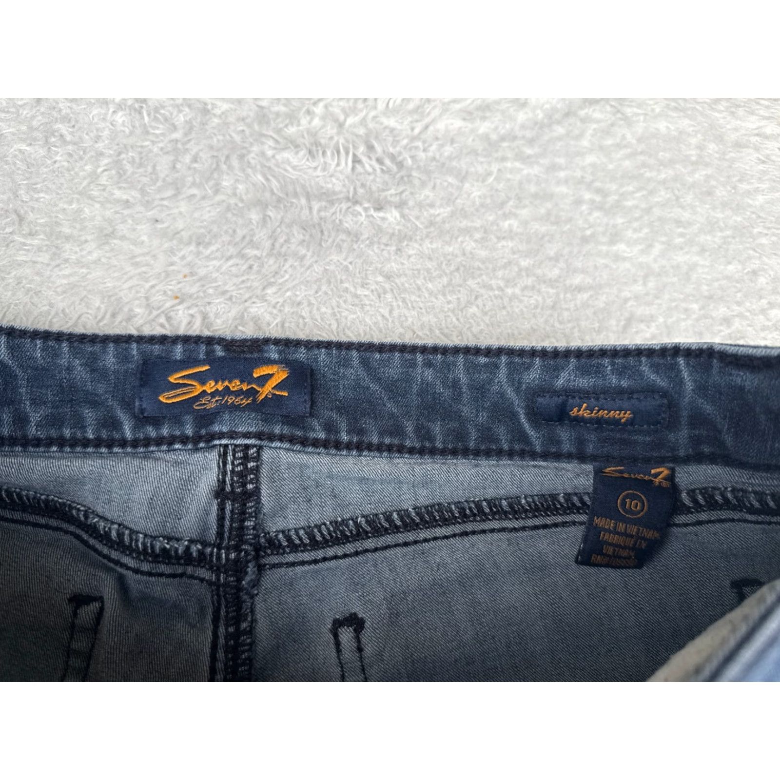 Vintage Seven7 Jeans Women Capri Skinny Mid Rise Blue Denim 31 Inseam 20 Cotton Blend 10 Size 32" / US 10 / IT 46 - 6 Thumbnail
