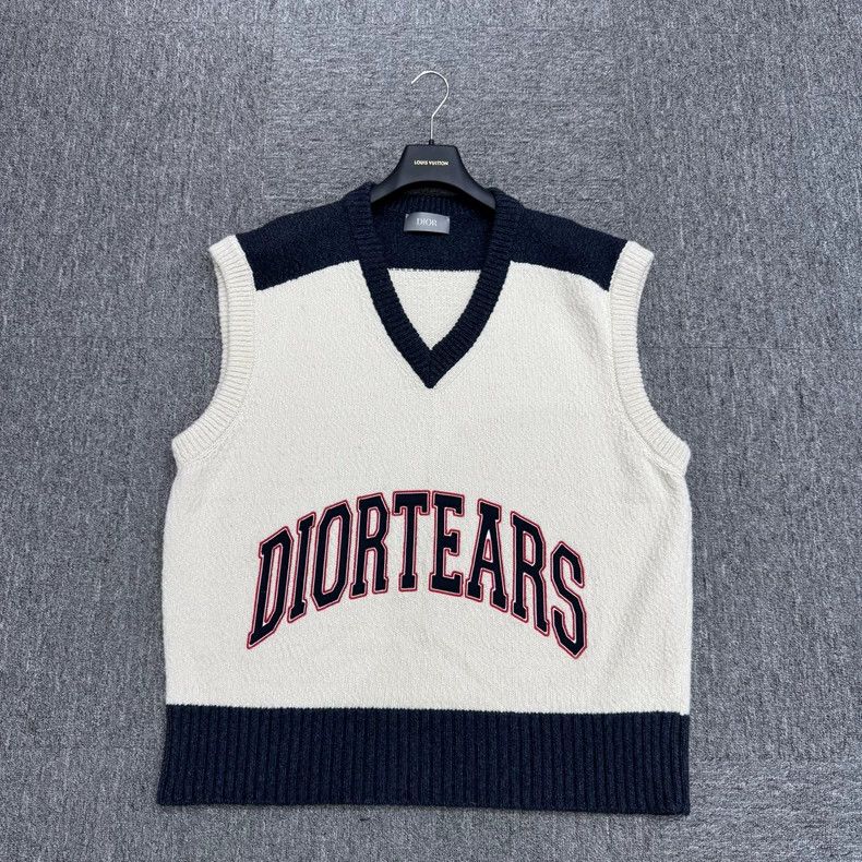 Dior Dior Color-blocked V-neck wool vest Size US XXL / EU 58 / 5 - 1 Thumbnail