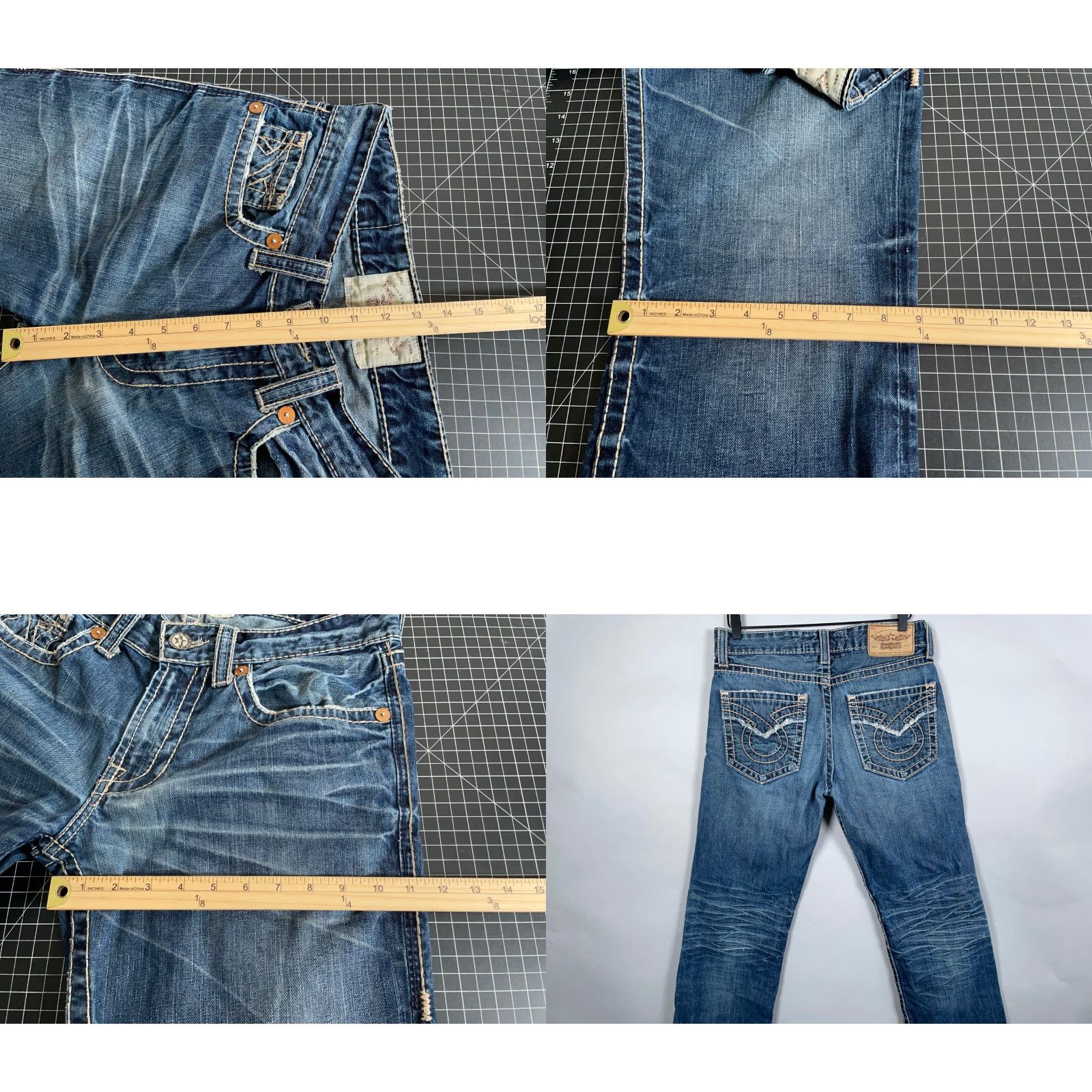 Denime VINTAGE Big Star Union Straight Leg Jeans Men's 32L Blue Denim 5-Pocket Zip Fly Size US 32 / EU 48 - 8 Thumbnail