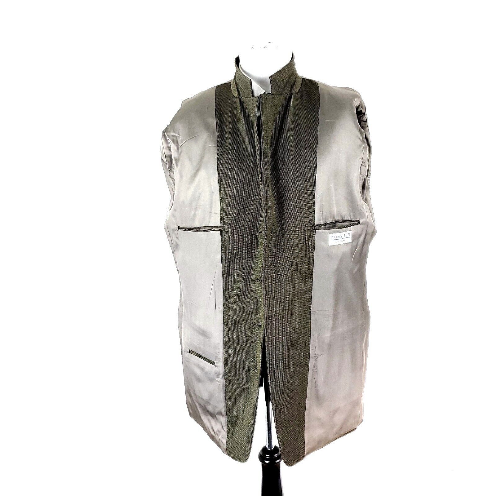 Givenchy Monsieur Givenchy Worsted Wool 4 Button Sport Coat 46L Brown Size 46L - 9 Thumbnail