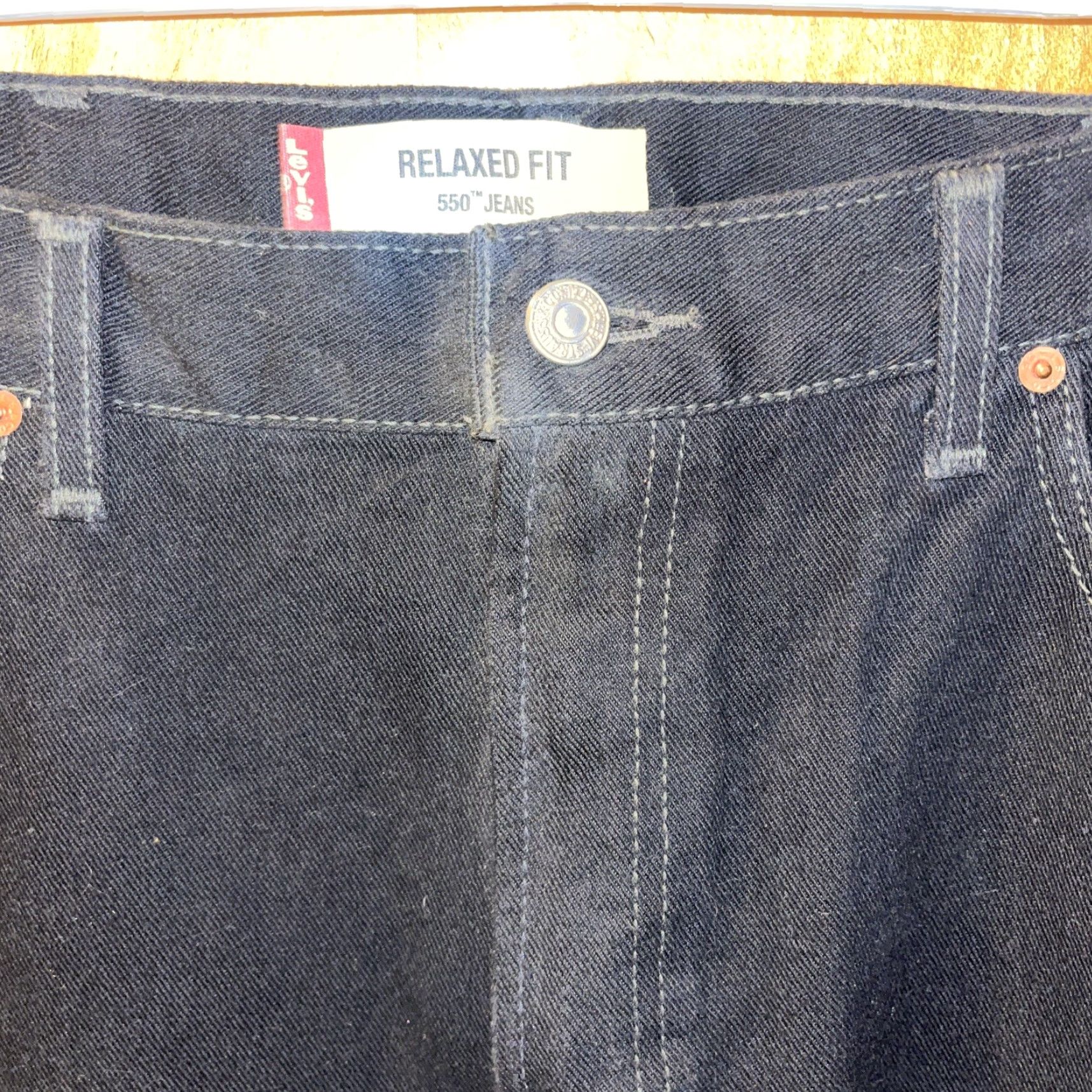 Levi's Levi's 550 Jeans Mens 38x32 Black Denim Relaxed Fit Straight Leg Casual Pants Size US 38 / EU 54 - 2 Thumbnail