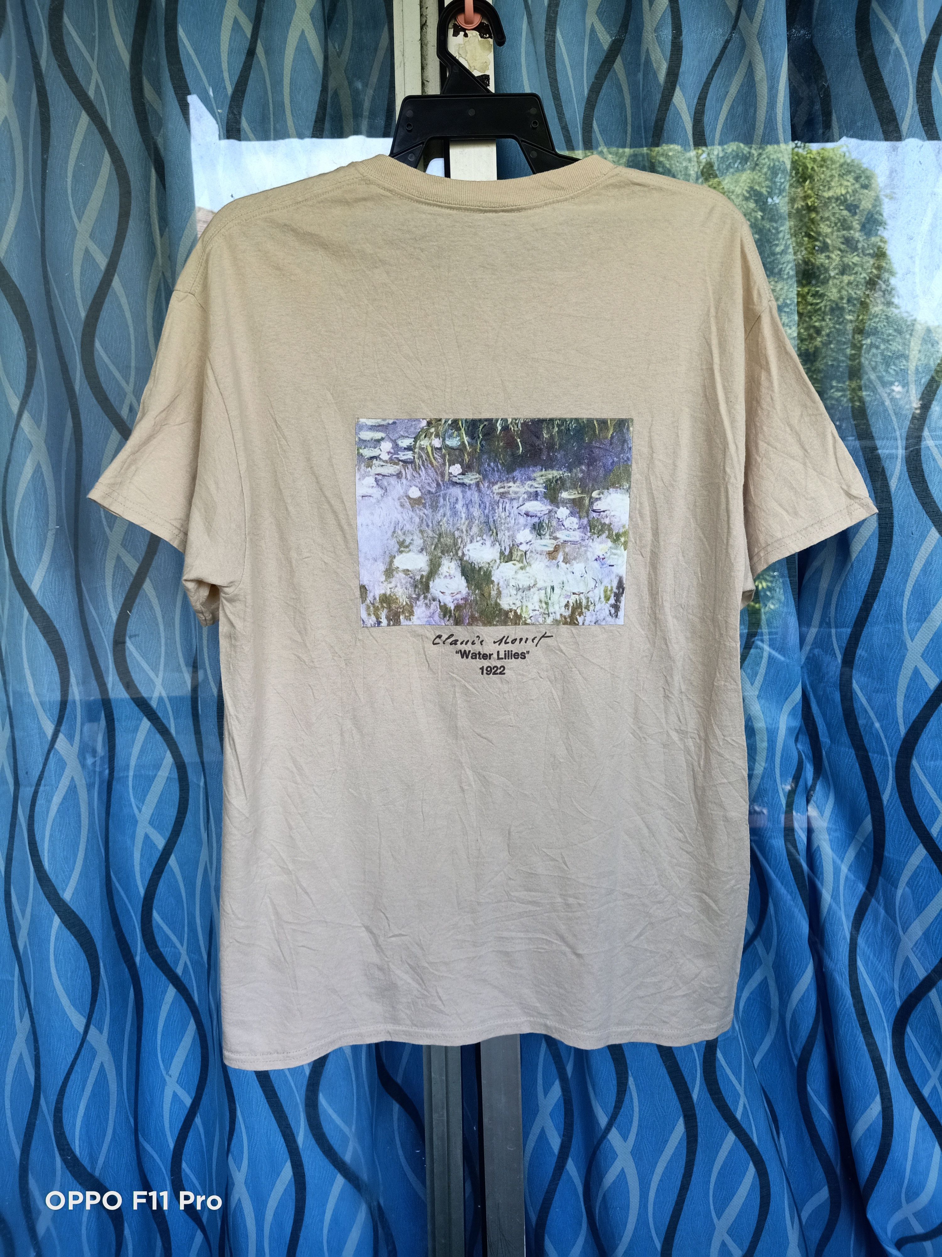 image of Repro Gallery Art Claude Monet Water Lily Art in Cream, Men's (Size Large)