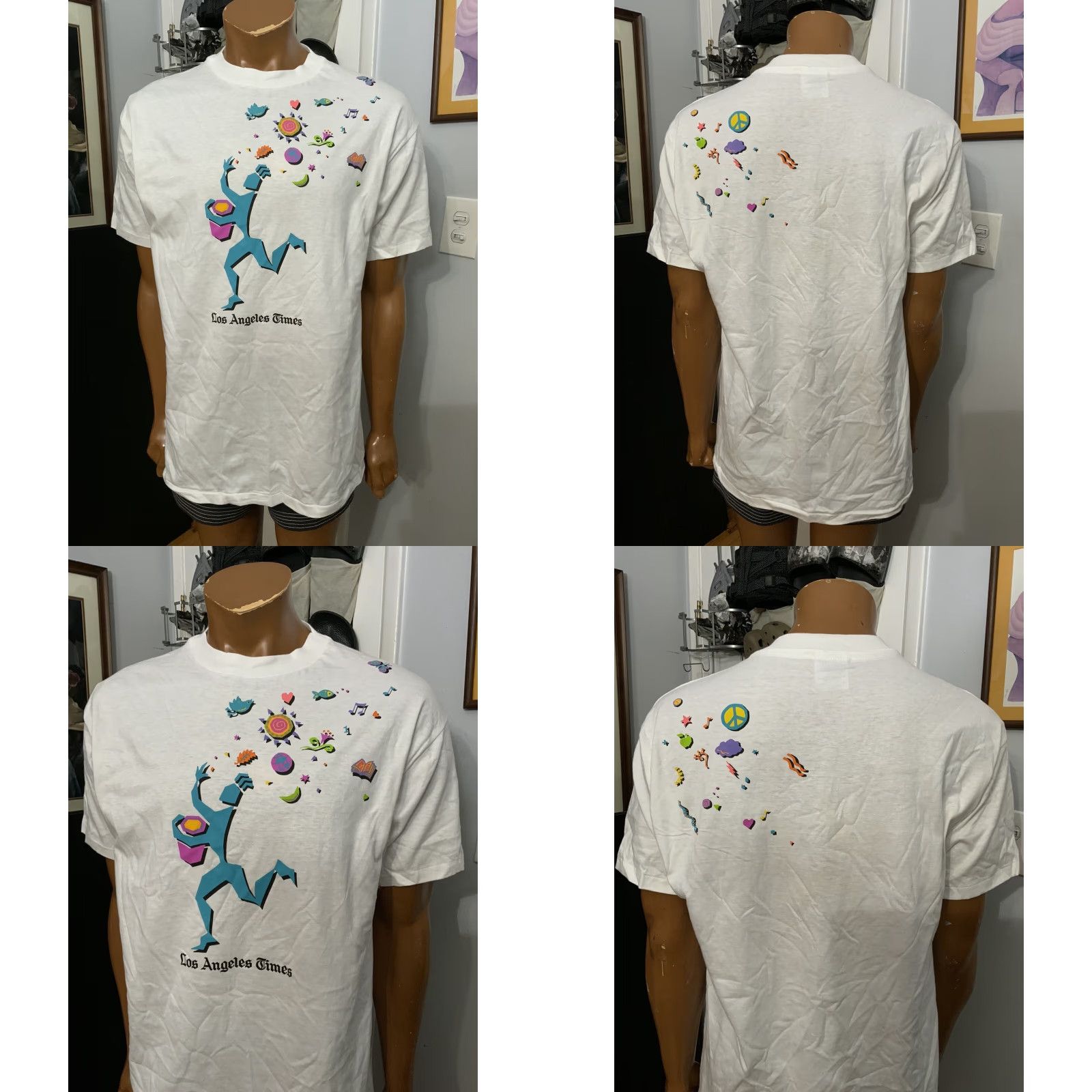 Vintage VINTAGE 90s Los Angeles Times Newspaper Single Stitch Graphic T-Shirt XL Size US XL / EU 56 / 4 - 8 Thumbnail