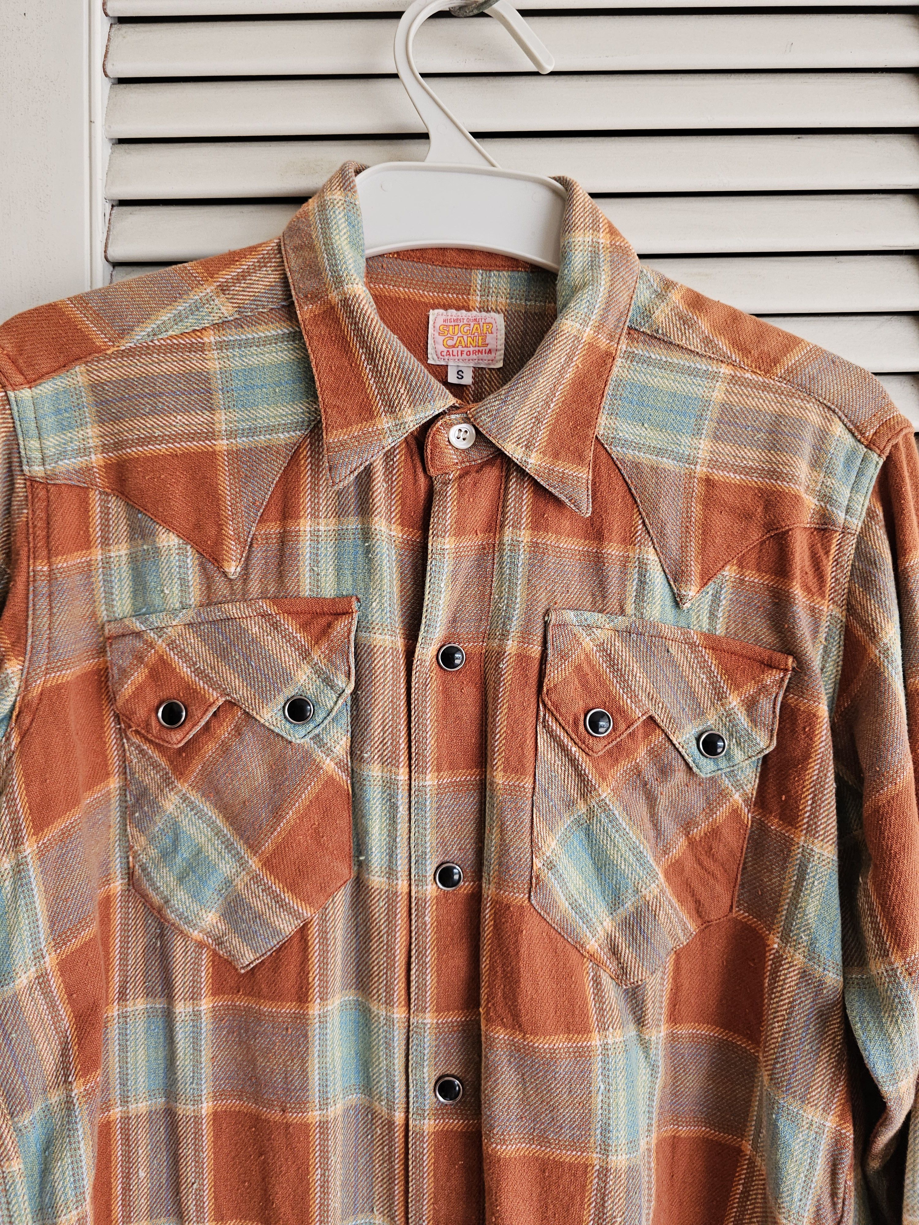 Sugar Cane Sugar Cane Long Sleeve Flannel Orange Brown Size US S / EU 44-46 / 1 - 3 Thumbnail