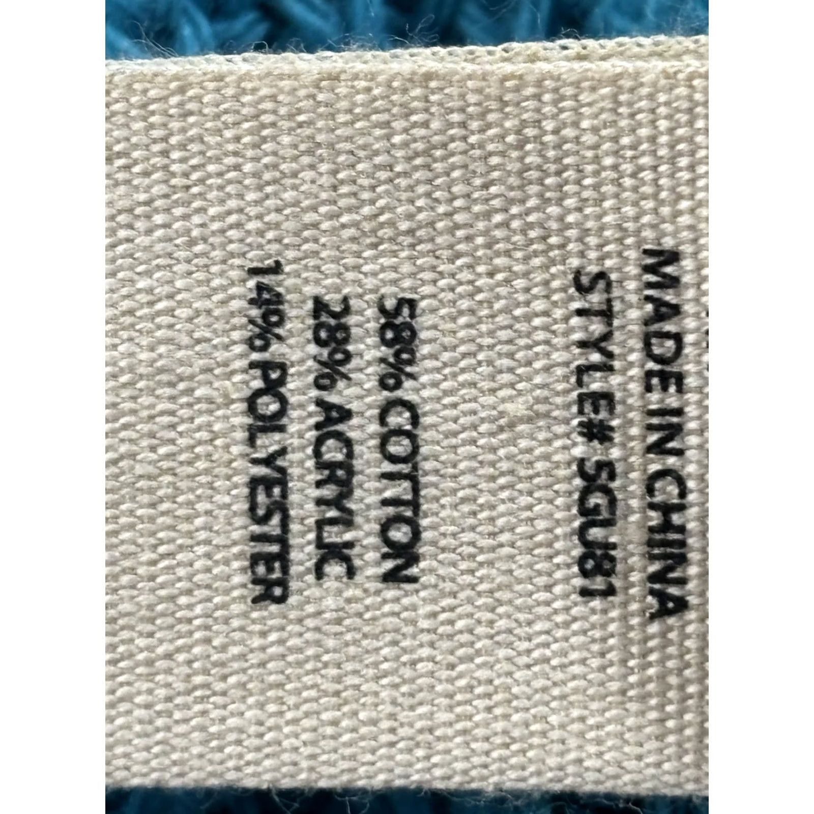 Soft Surroundings Soft Surroundings Cardigan Sweater Women’s 3X Plus Teal Chunky Knit Open Knit Style Long Sleeve Solid Cotton Blend Vintage No Womens Size XXL / US 16-18 / IT 52-54 - 7 Thumbnail