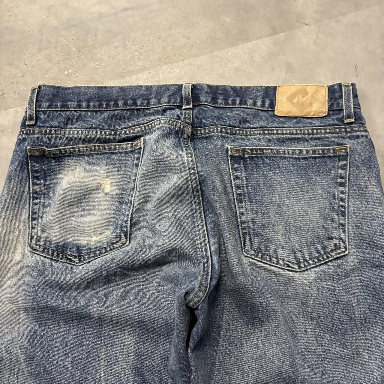 Japanese Brand × Vintage Crazy Vintage Y2K/2000s Grunge Faded Dark Wash Denim Jeans! Size US 36 / EU 52 - 7 Thumbnail