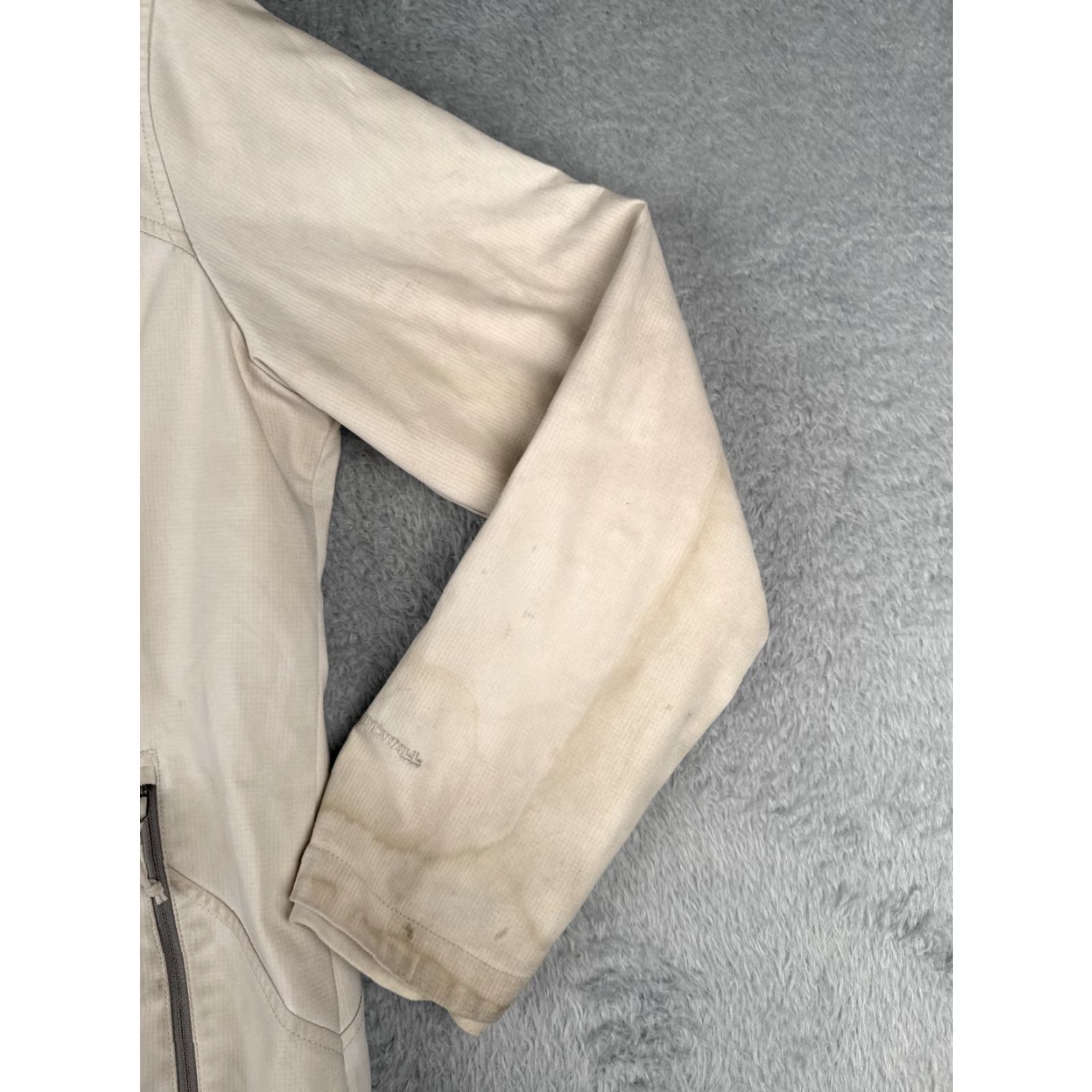 The North Face The North Face Jacket Women L Beige Windwall Full Zip Hood - Regular, Solid, Embroidered Logo, Polyester, Lightweight? Size L / US 10 / IT 46 - 6 Thumbnail