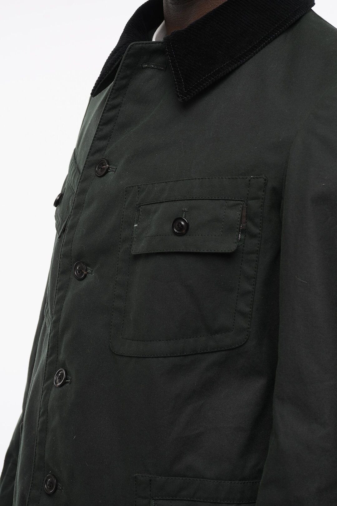 Maison Margiela og1mm0625 Corduroy Collar Cotton Jacket in Dark Green Size US M / EU 48-50 / 2 - 3 Thumbnail