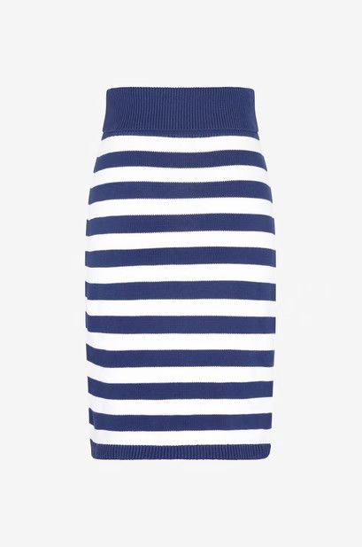 Kenzo o1y1025 Midi Skirt in Blue/White Size 27" / US 4 / IT 40 - 2 Thumbnail