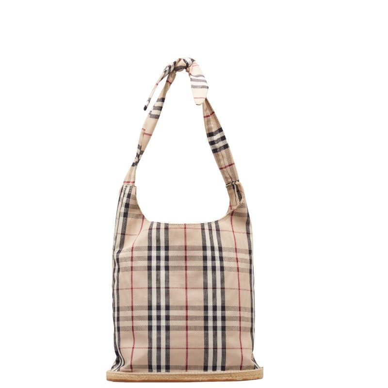 image of Burberry House Check Espadrille Bucket Bag in Brown, Women's