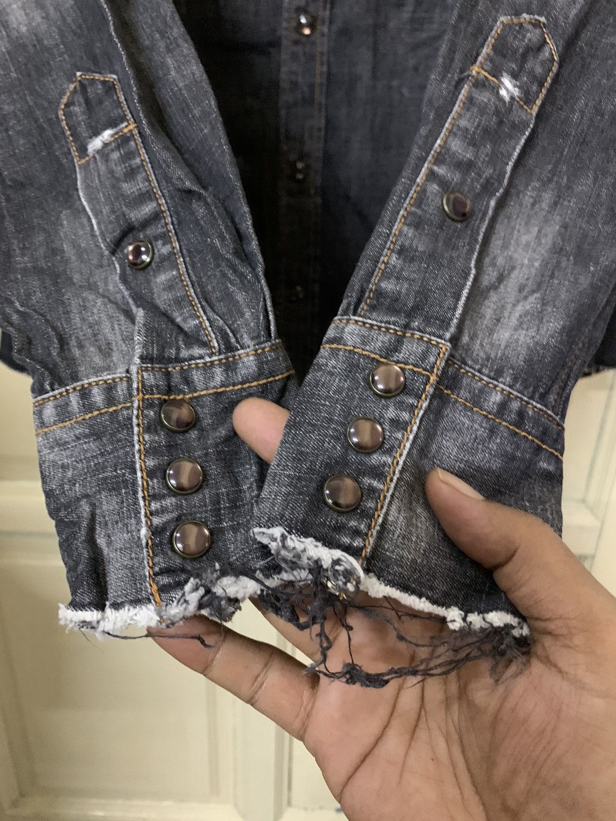 Ralph Lauren 💥Ralph Lauren Western Distressed Denim Black Size S / US 4 / IT 40 - 2 Thumbnail