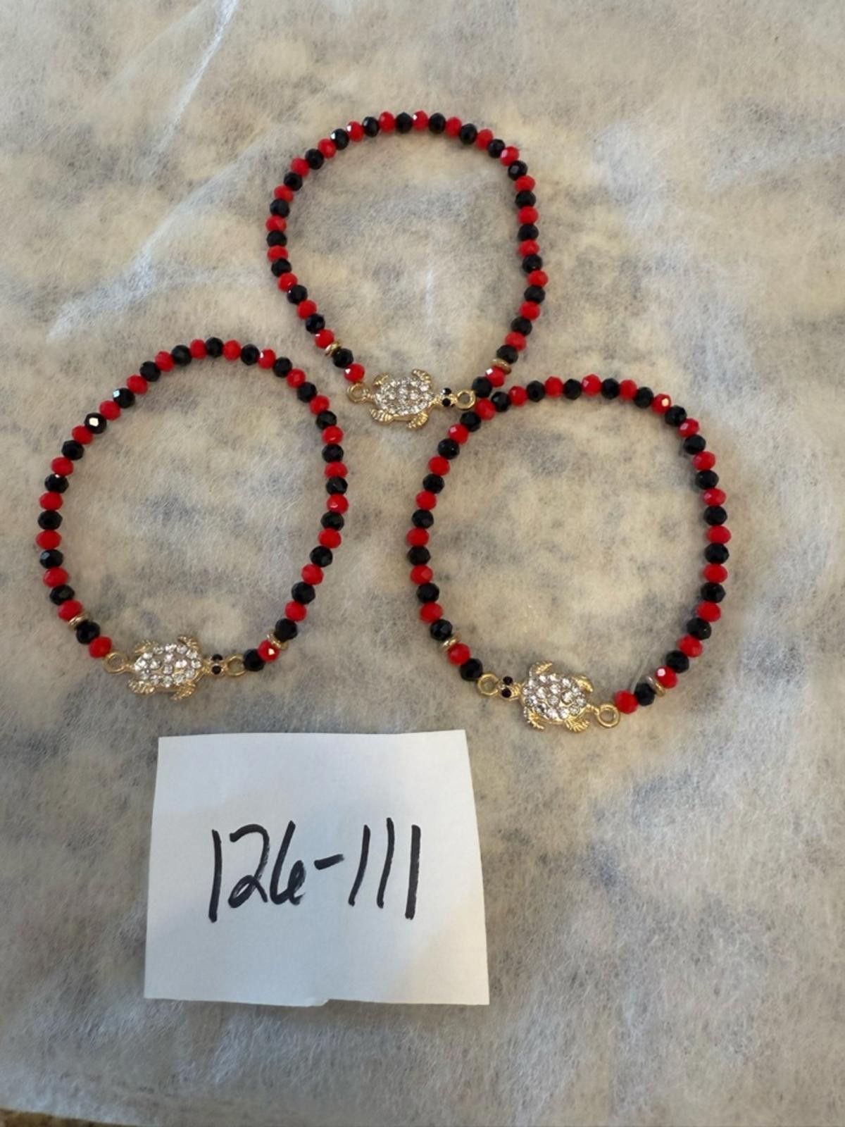 Other Stretch turtle rhinestone bracelets set of 3 black red Size ONE SIZE - 4 Thumbnail