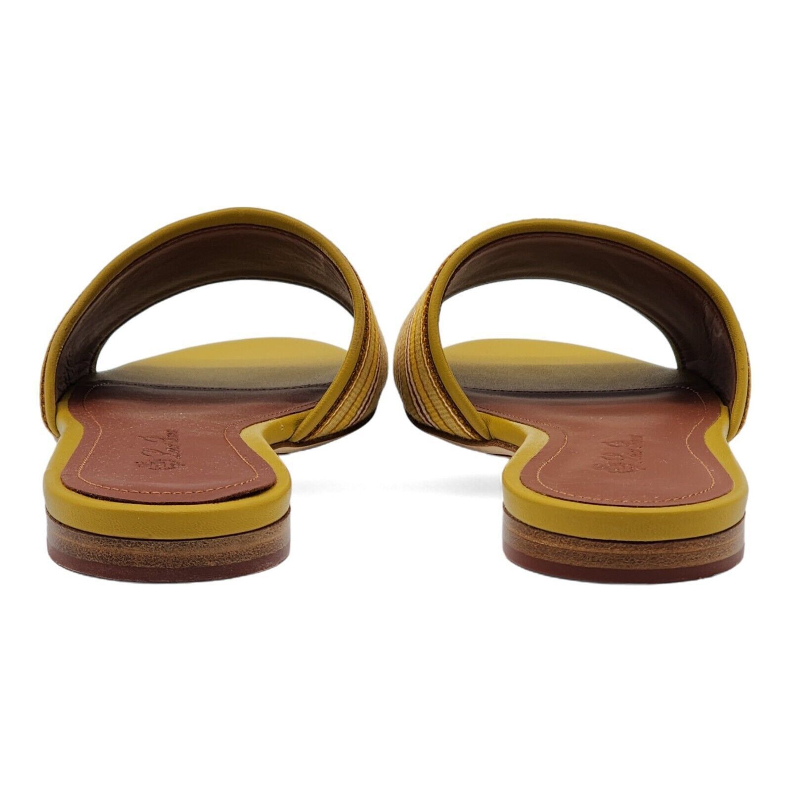 Loro Piana The Suitcase Stripe Sandals Fabric Leather Yellow 36.5 $750 Size US 6.5 / IT 36.5 - 5 Thumbnail