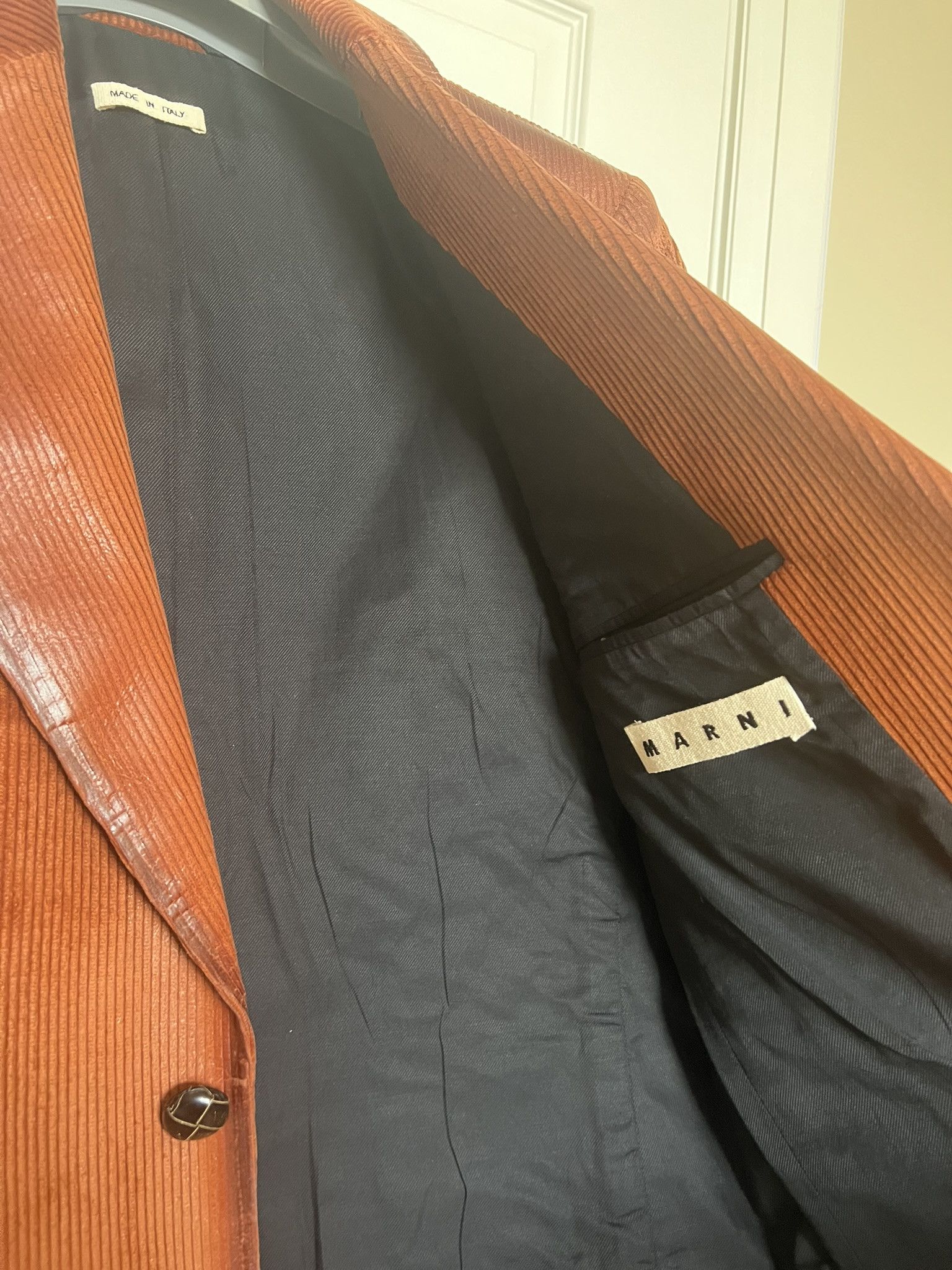 Marni Marni FW20 Orange Waxed Corduroy Blazer Jacket sz 50 Size US L / EU 52-54 / 3 - 4 Thumbnail