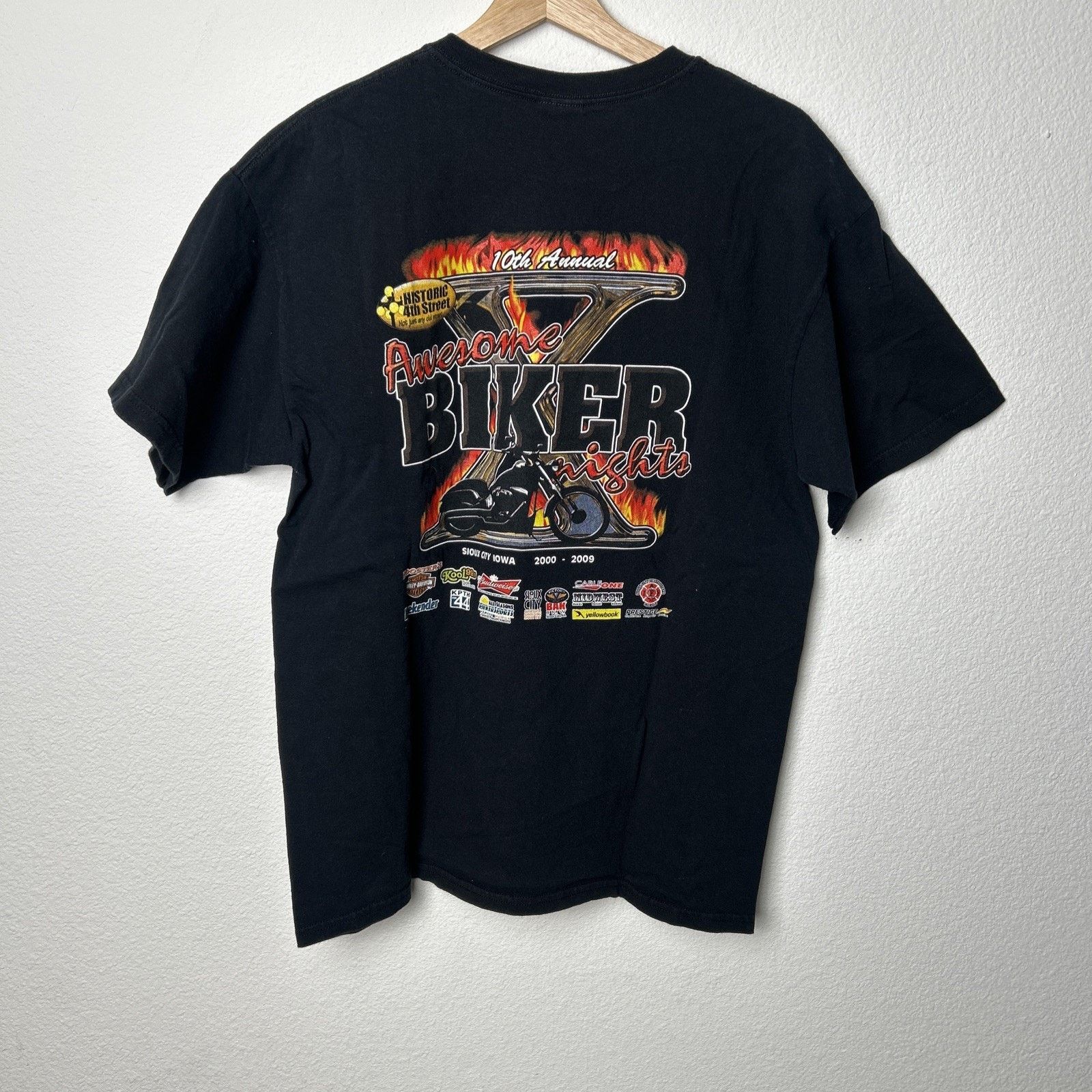 Vintage Sioux City IA 10th Awesome Biker Nights 2009 T-Shirt Large Size US L / EU 52-54 / 3 - 4 Thumbnail
