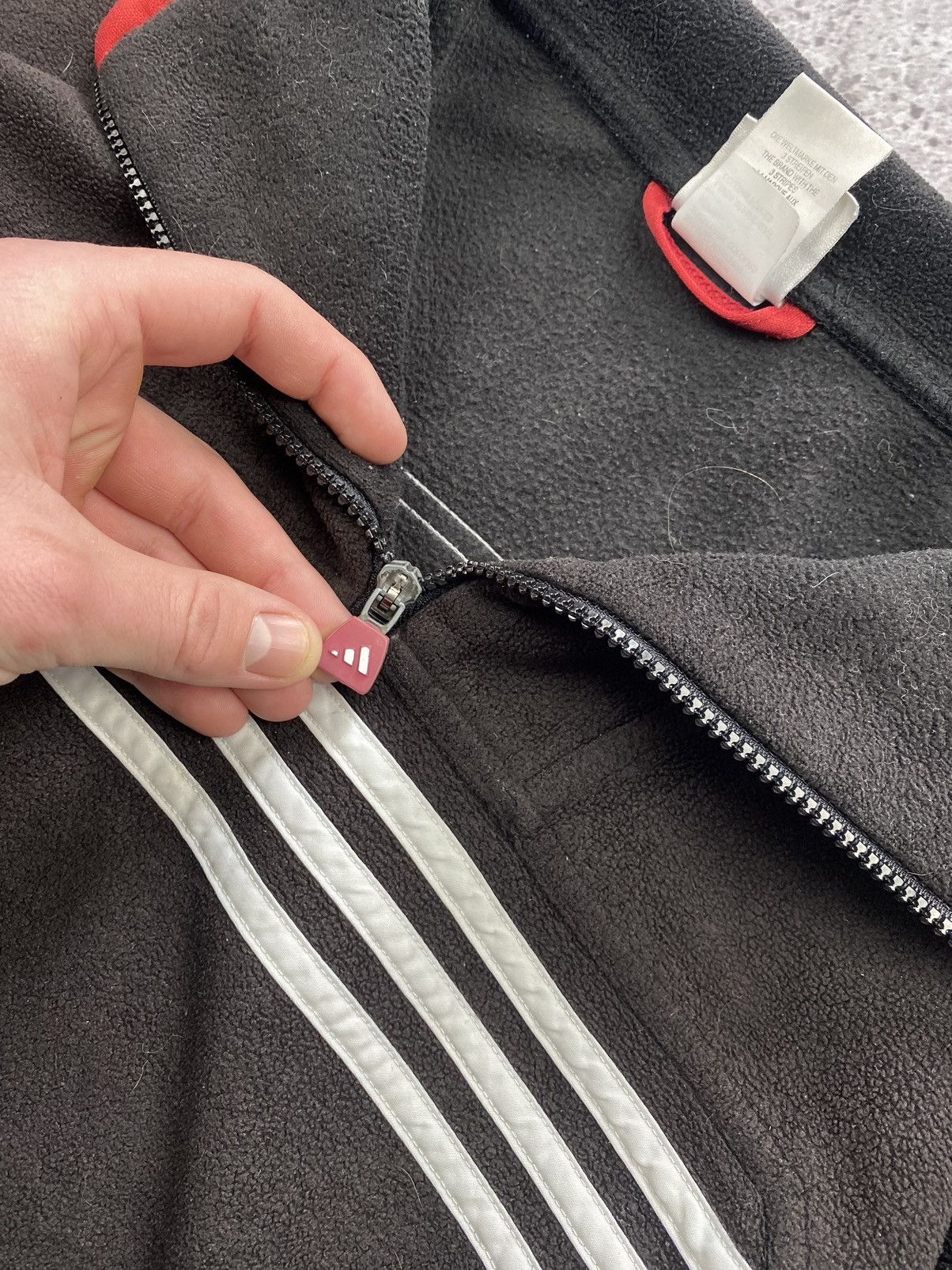Adidas × Vintage Vintage Adidas 1/4 Zip faded Black Fleece Cozy Sweater Size US XL / EU 56 / 4 - 6 Thumbnail