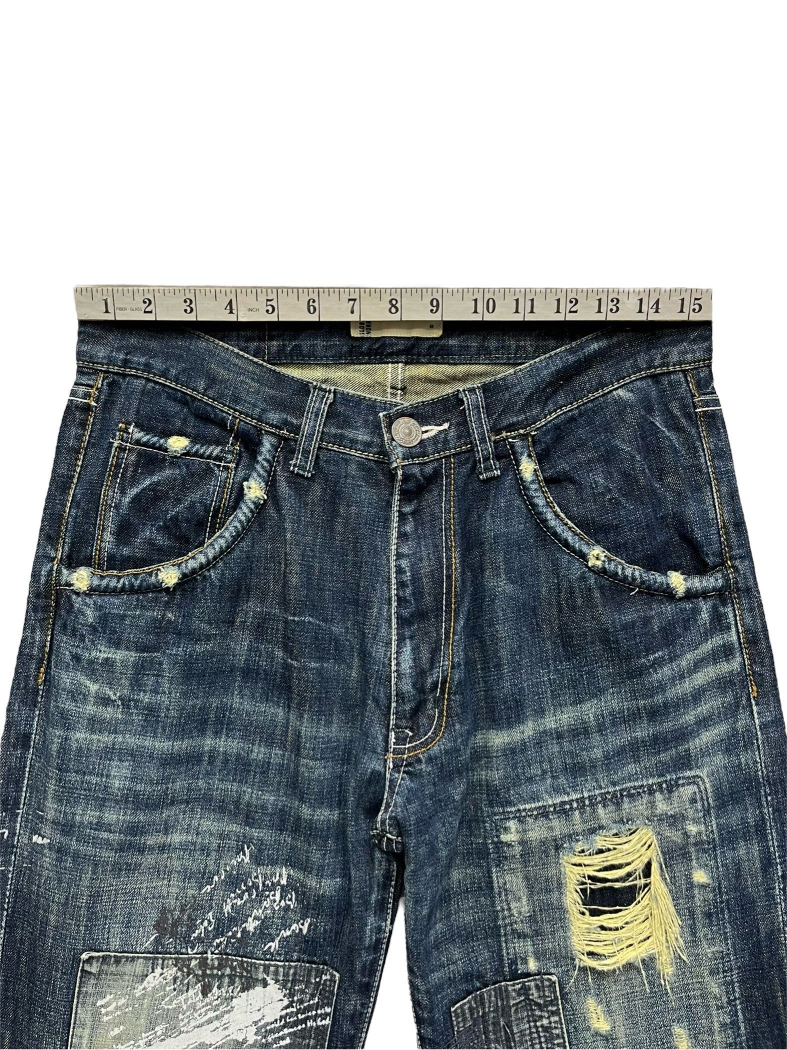 Global Work 🔥GRUNGE KurtCobain Inspired Boro Patchwork Undercover Style Size US 31 - 20 Thumbnail