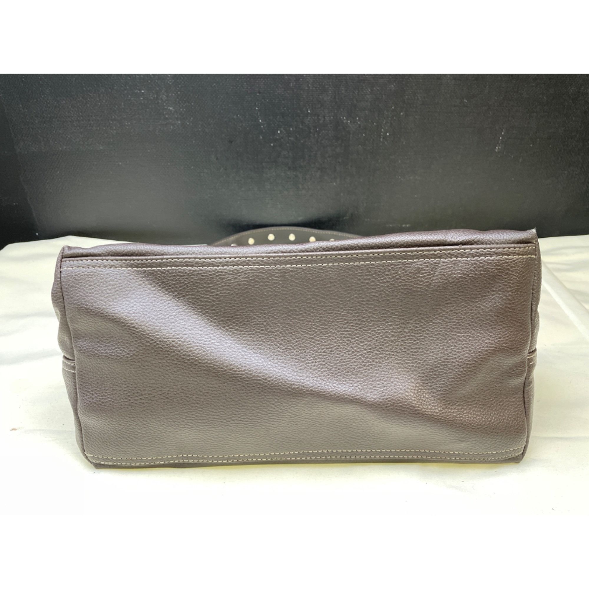 Nine West Nine West Womens Brown Shoulder Handle Bag Copper Studded St Size ONE SIZE - 6 Thumbnail