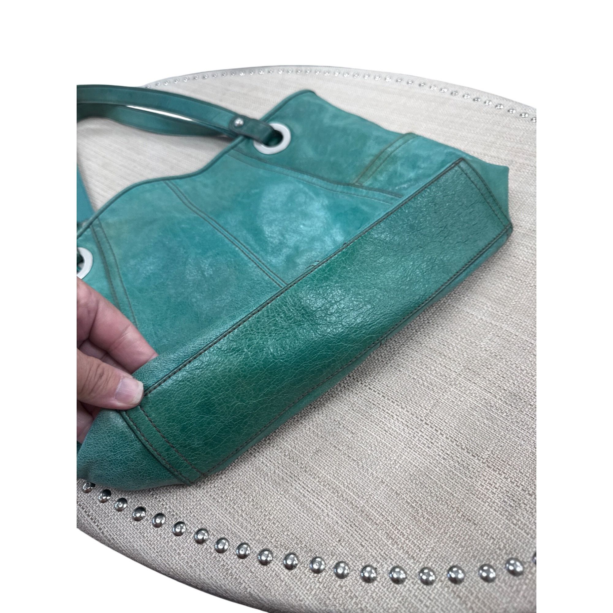 Fossil Fossil Vintage Womens Green Leather Shoulder Bag Purse Size ONE SIZE - 7 Thumbnail
