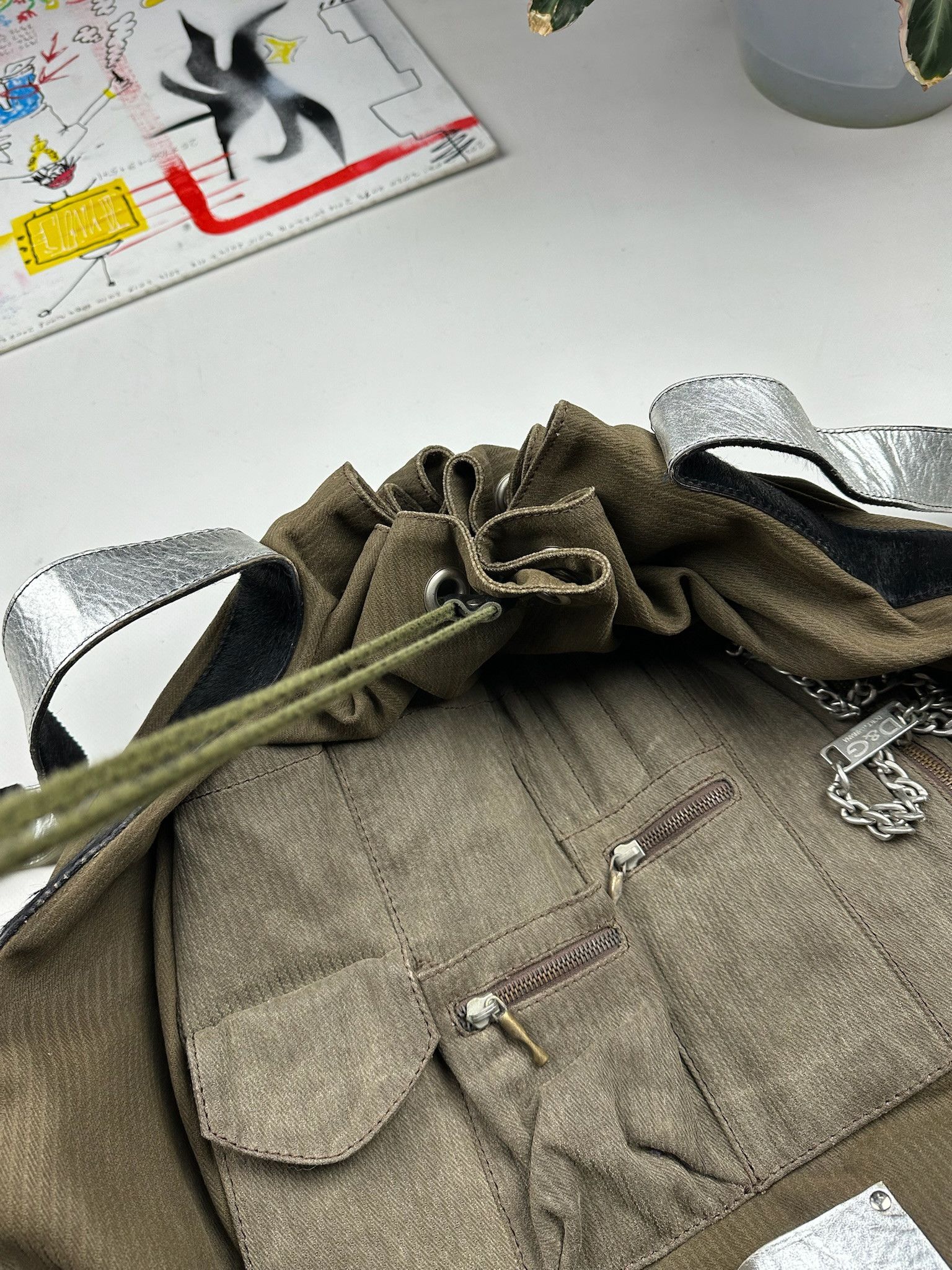 2000s Dolce & Gabbana Black army Cargo Shoulder Bag
