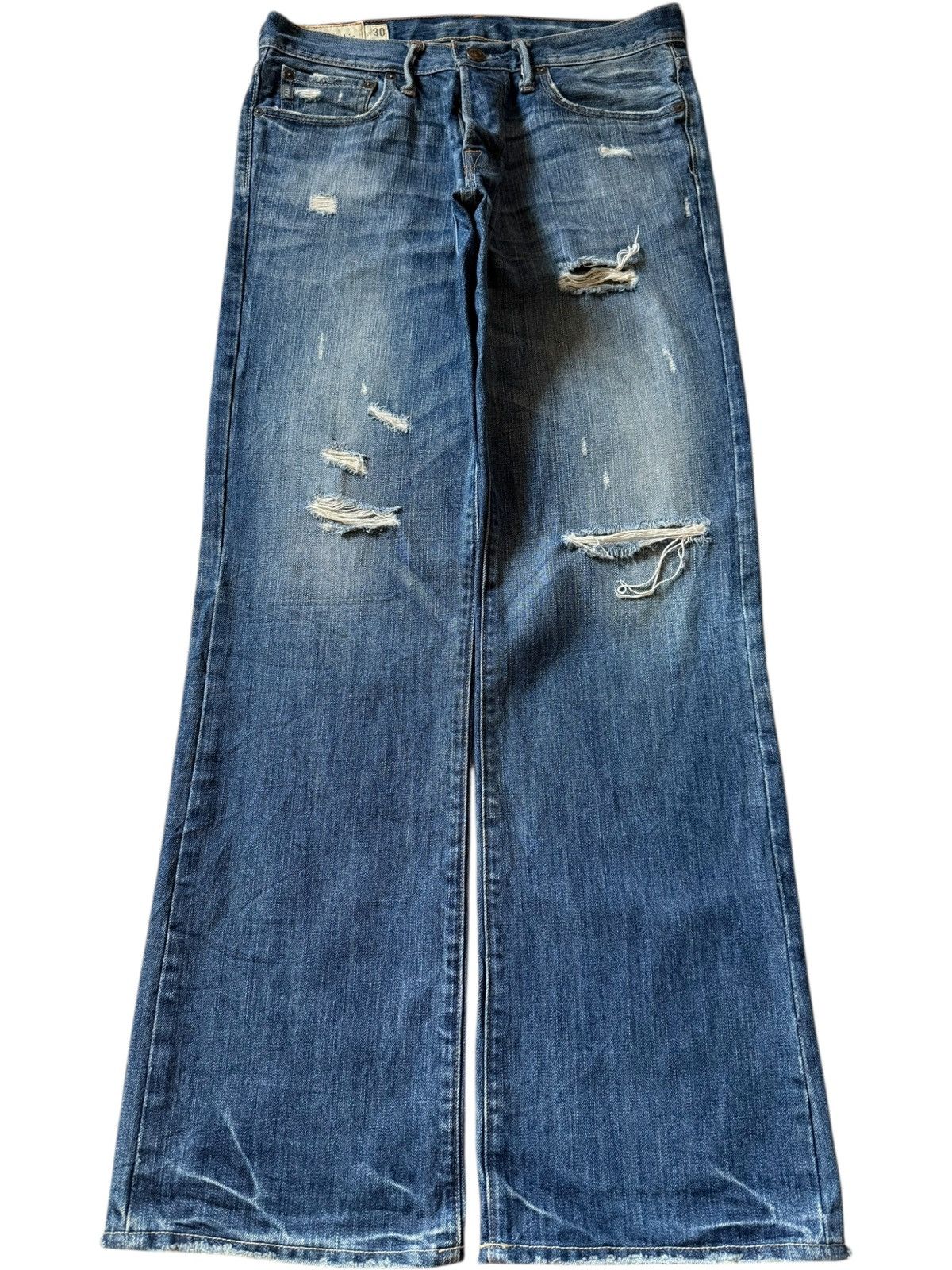 Abercrombie & Fitch Vintage Abercrombie Distressed Low Rise Flare Jeans Size US 33 - 1 Thumbnail