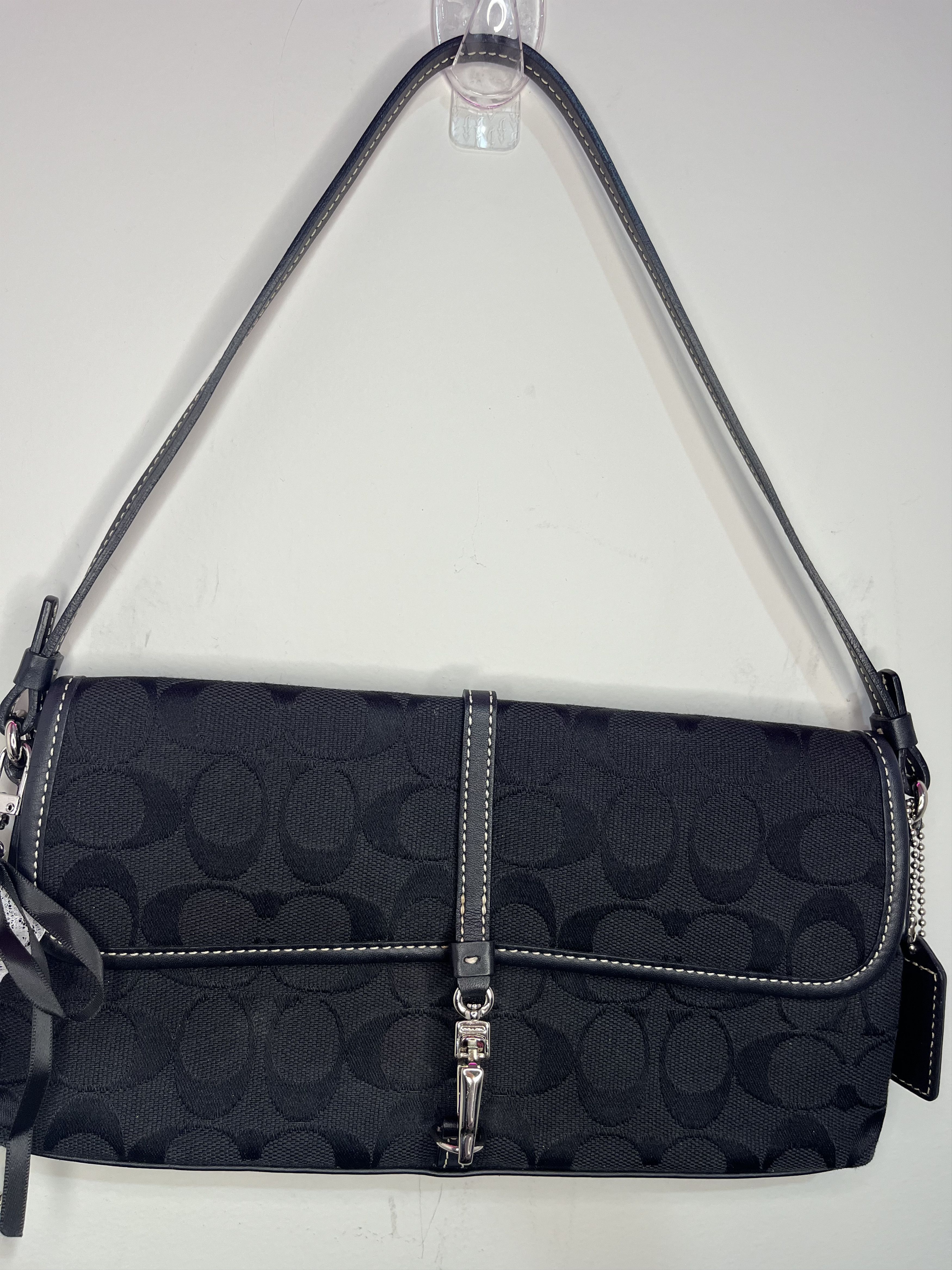 Coach Vintage Coach Hampton Shoulder Bag Black Signature