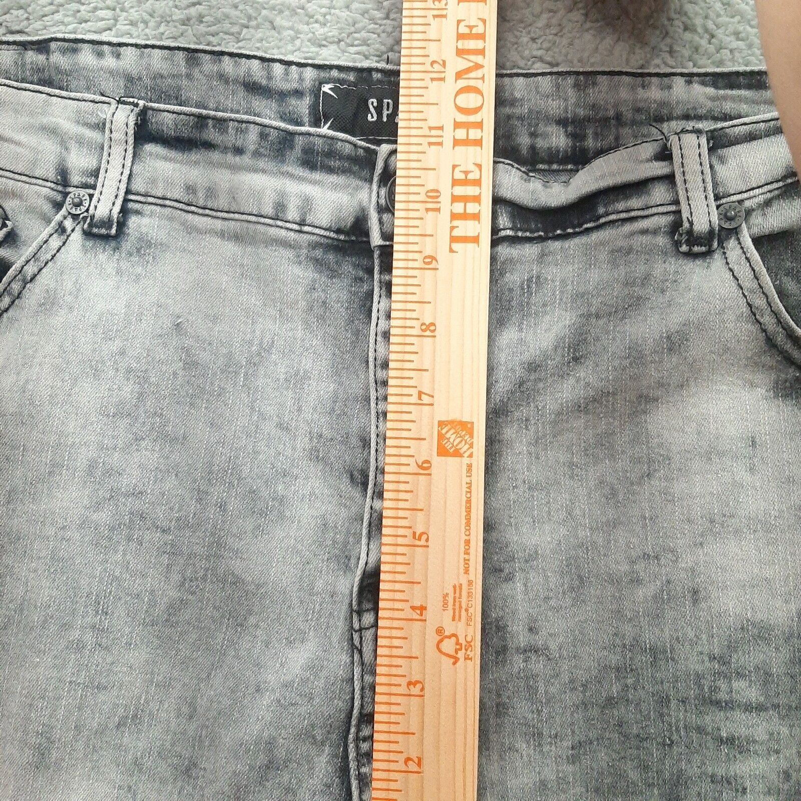 Other Spark ripped repaired Black acid wash Jeans 40X34 90's Y2K Size US 40 / EU 56 - 4 Thumbnail