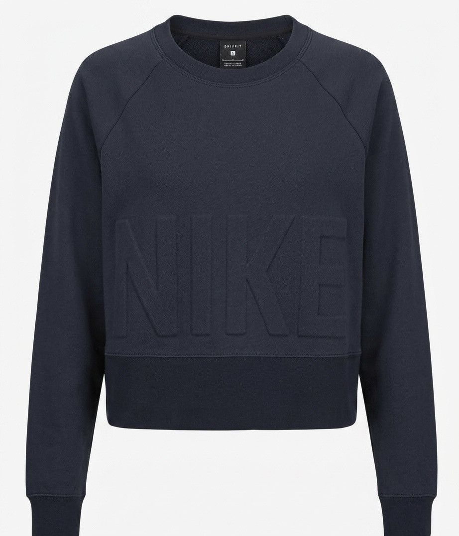 Nike Nike Womens Dark Navy Embossed Logo Crewneck Sweatshirt Size S / US 4 / IT 40 - 2 Thumbnail