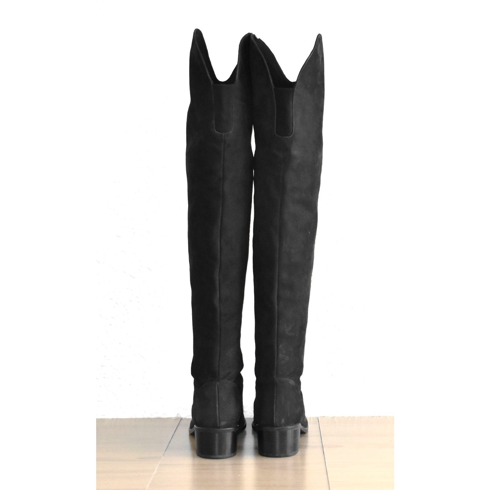 Stuart Weitzman STUART WEITZMAN Black Nubuck Leather Boot Shoes Size 7 M Size US 7 / IT 37 - 6 Thumbnail