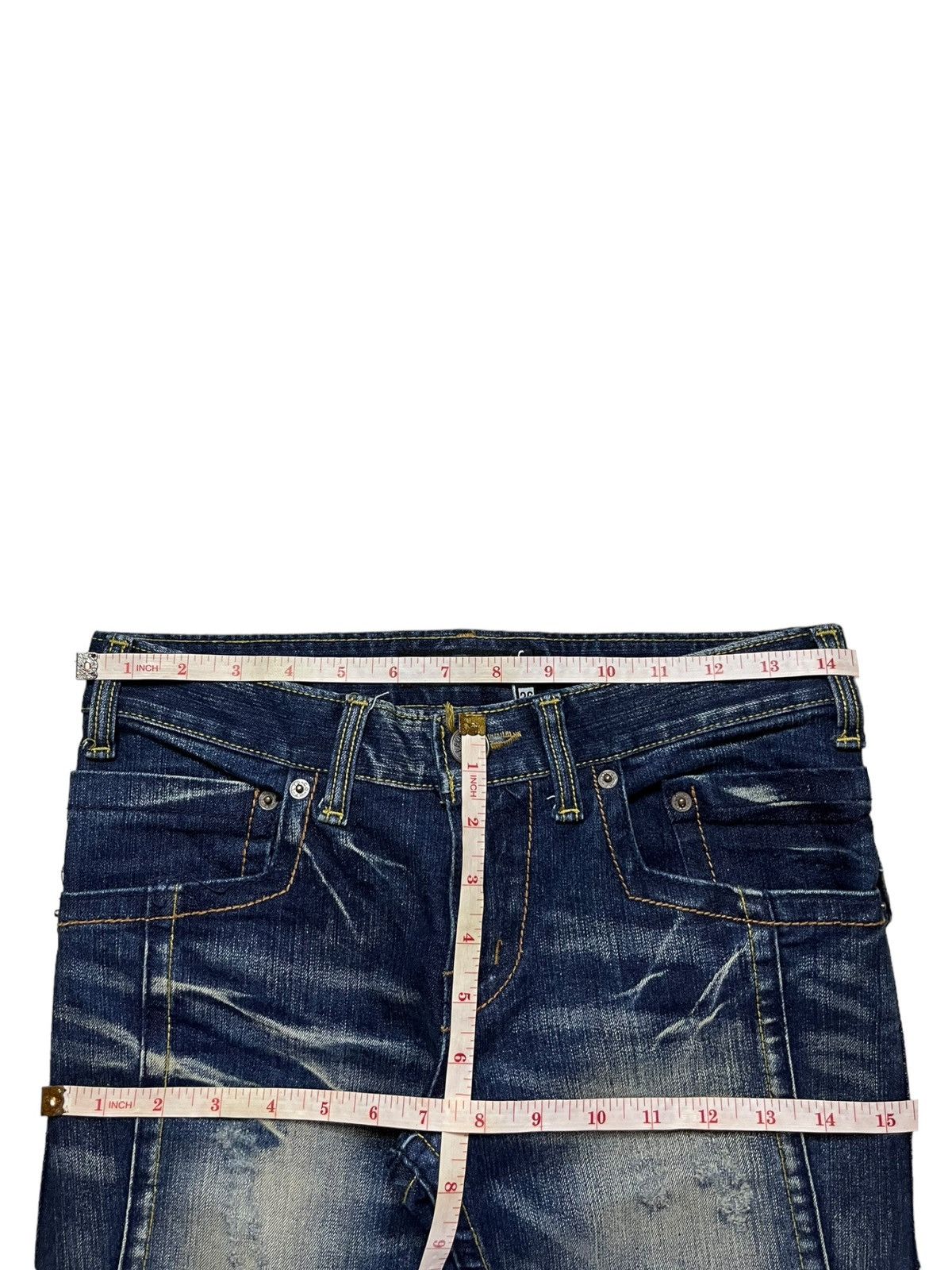 Japanese Brand Vintage Japanese Brand Sick Mud Wash Distressed Flare Jeans Size 29" - 12 Thumbnail