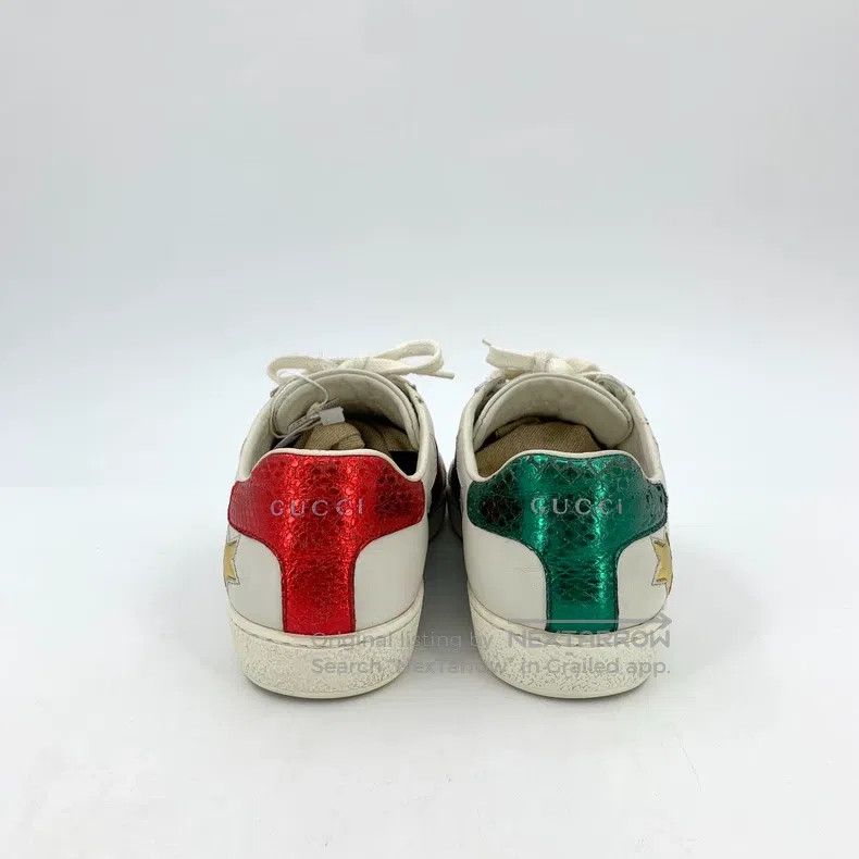 Gucci Gucci White five-pointed star striped webbing casual lace- Size US 5.5 / IT 35.5 - 4 Thumbnail
