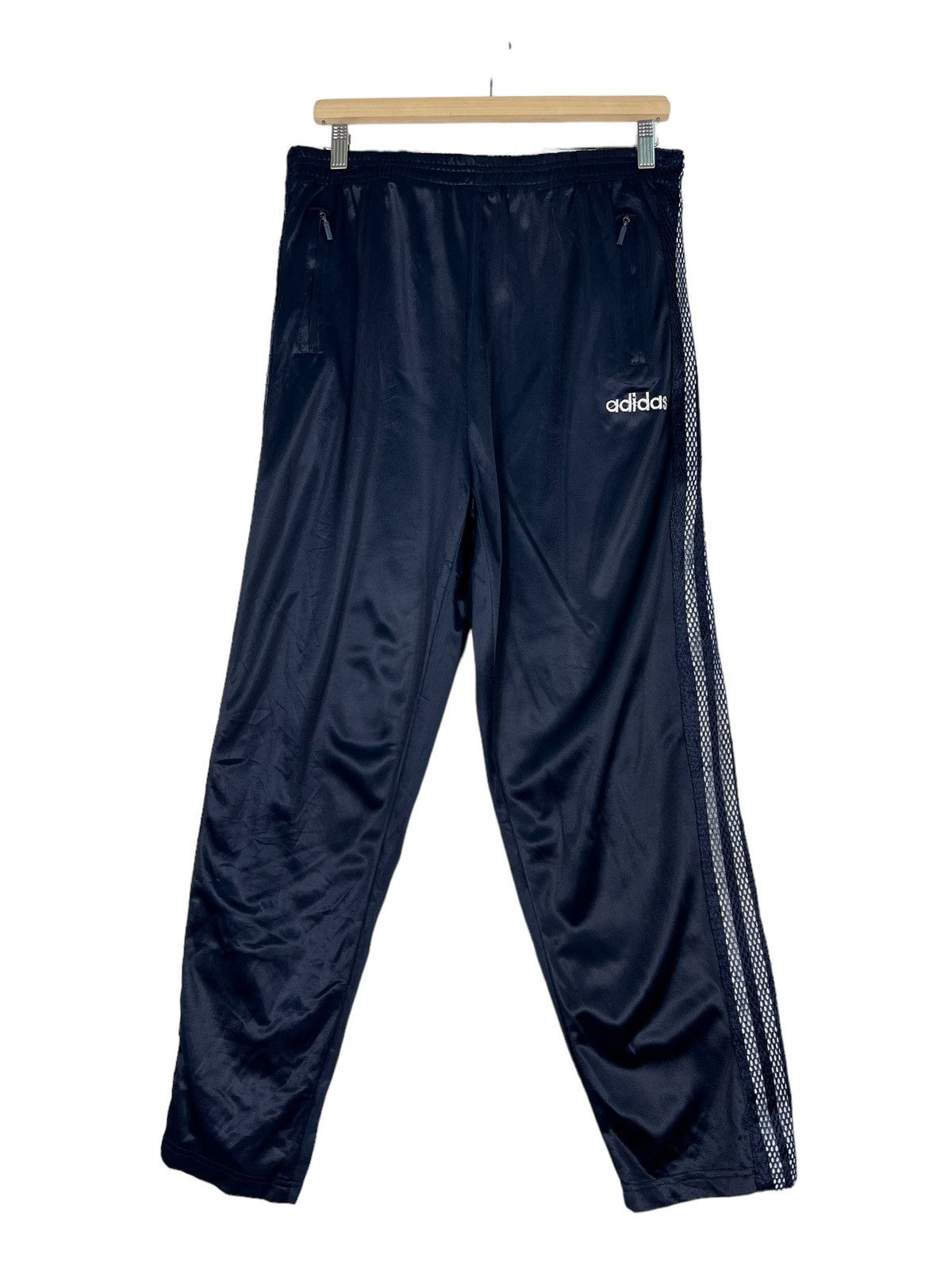 Adidas 🔥 VINTAGE 90s ADIDAS SIDE SNAP BUTTON TRACK PANTS Size US 30 / EU 46 - 2 Thumbnail